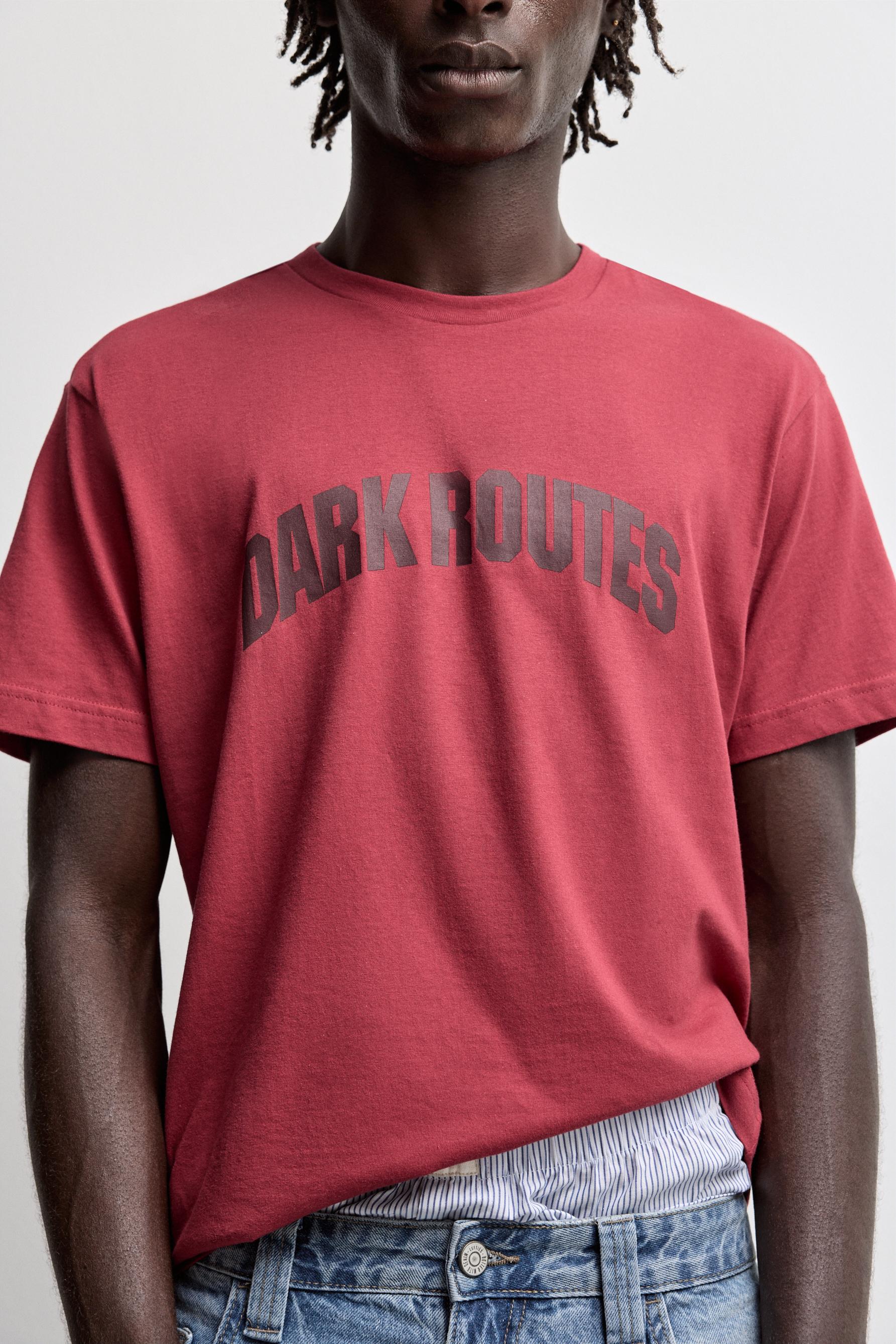 Slogan T-shirt — DARK PINK