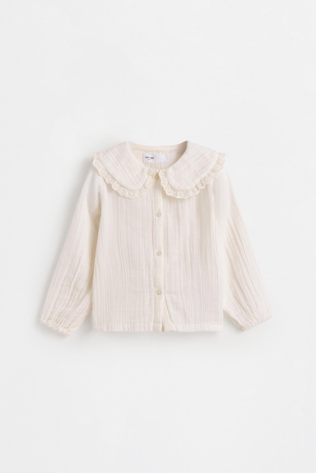 Peter Pan collar shirt — WHITE
