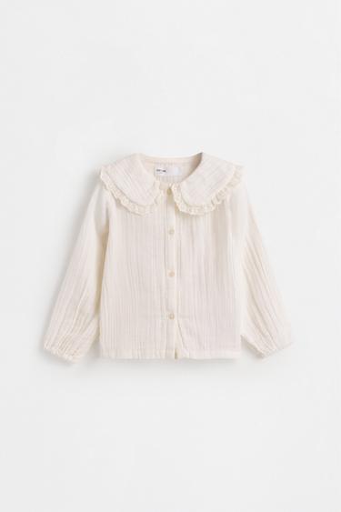 Peter Pan collar shirt — WHITE 1