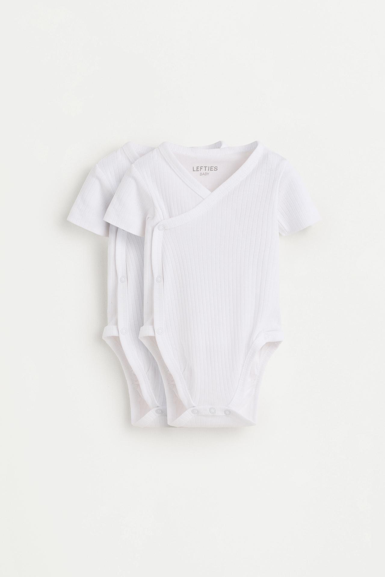 Pack of 2 ribbed crossover bodysuits — WHITE