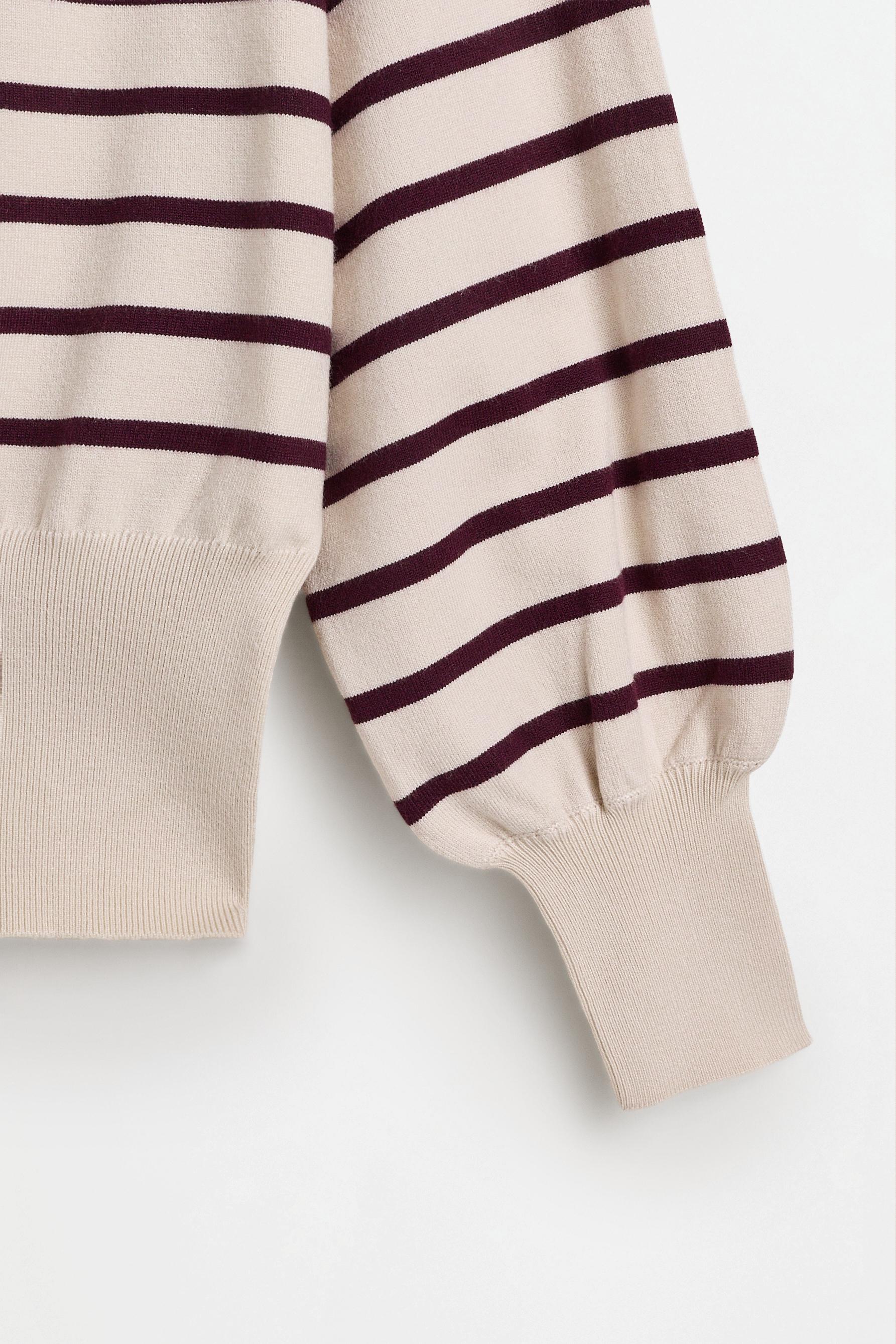 Off-the-shoulder knit sweater — ECRU/BEIGE