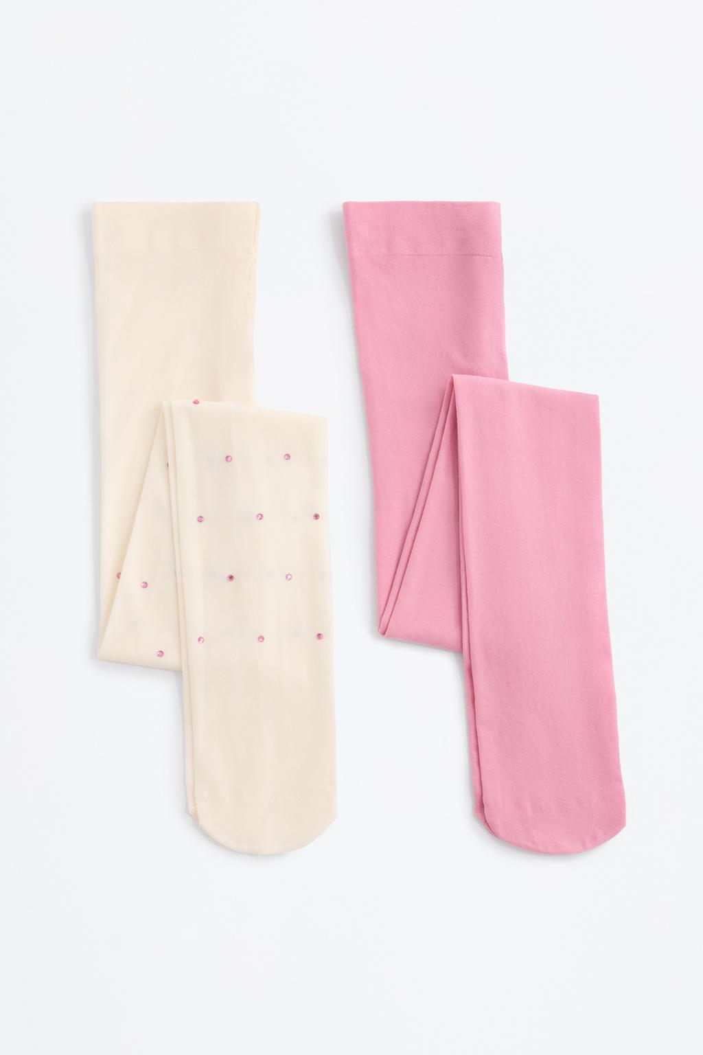 Pack of 2 tights with appliqués