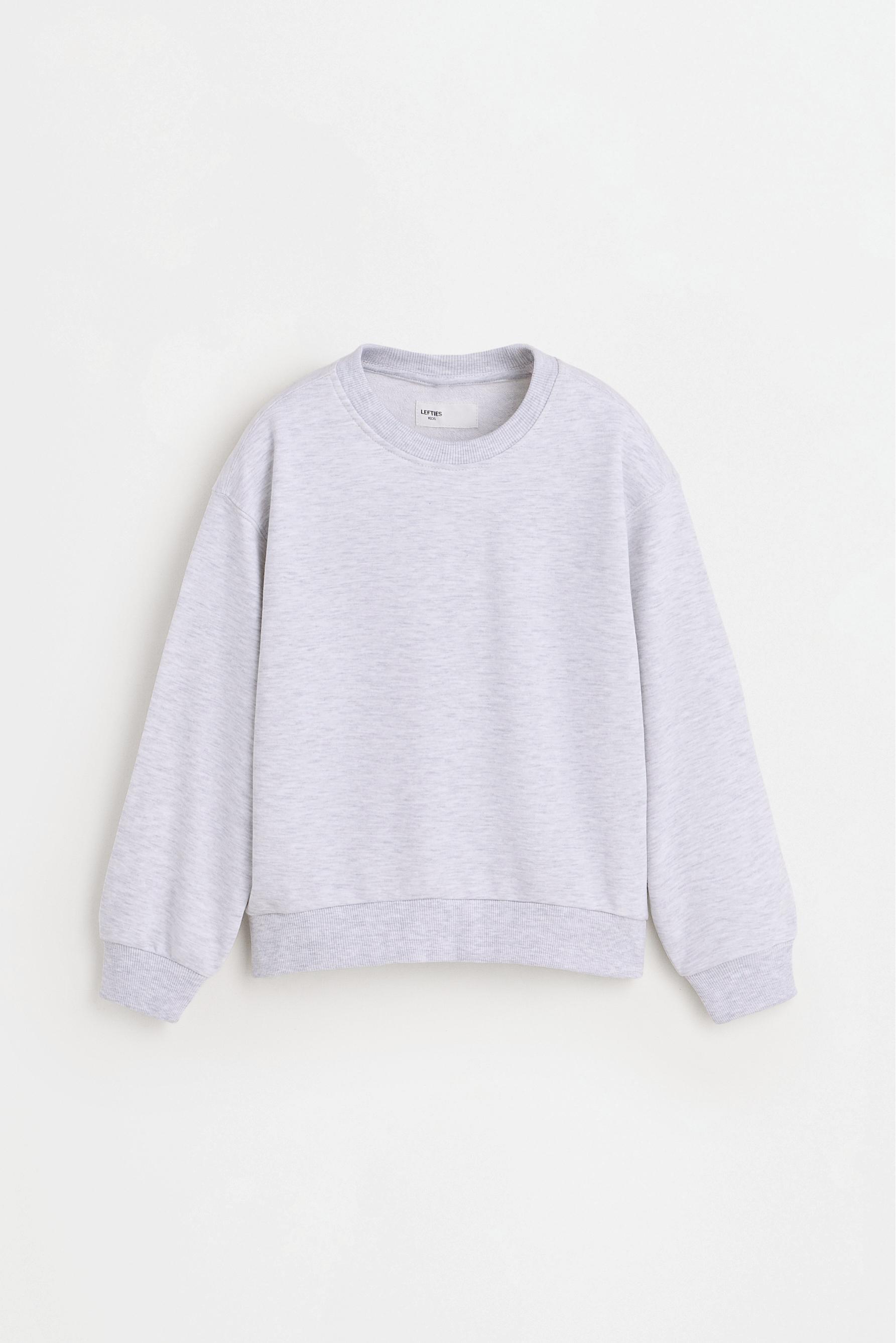 Plain plush sweatshirt — PALE GREY