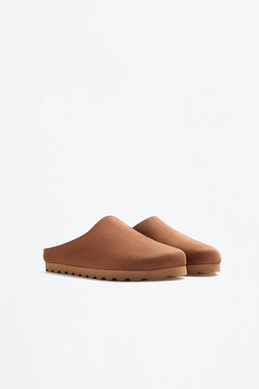 Faux suede home clogs — LEATHER 2