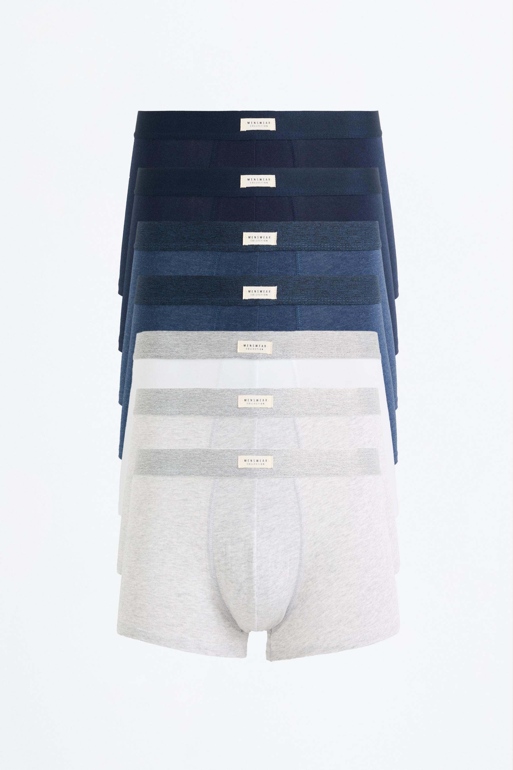 Pack of 7 plain boxers — BLUE