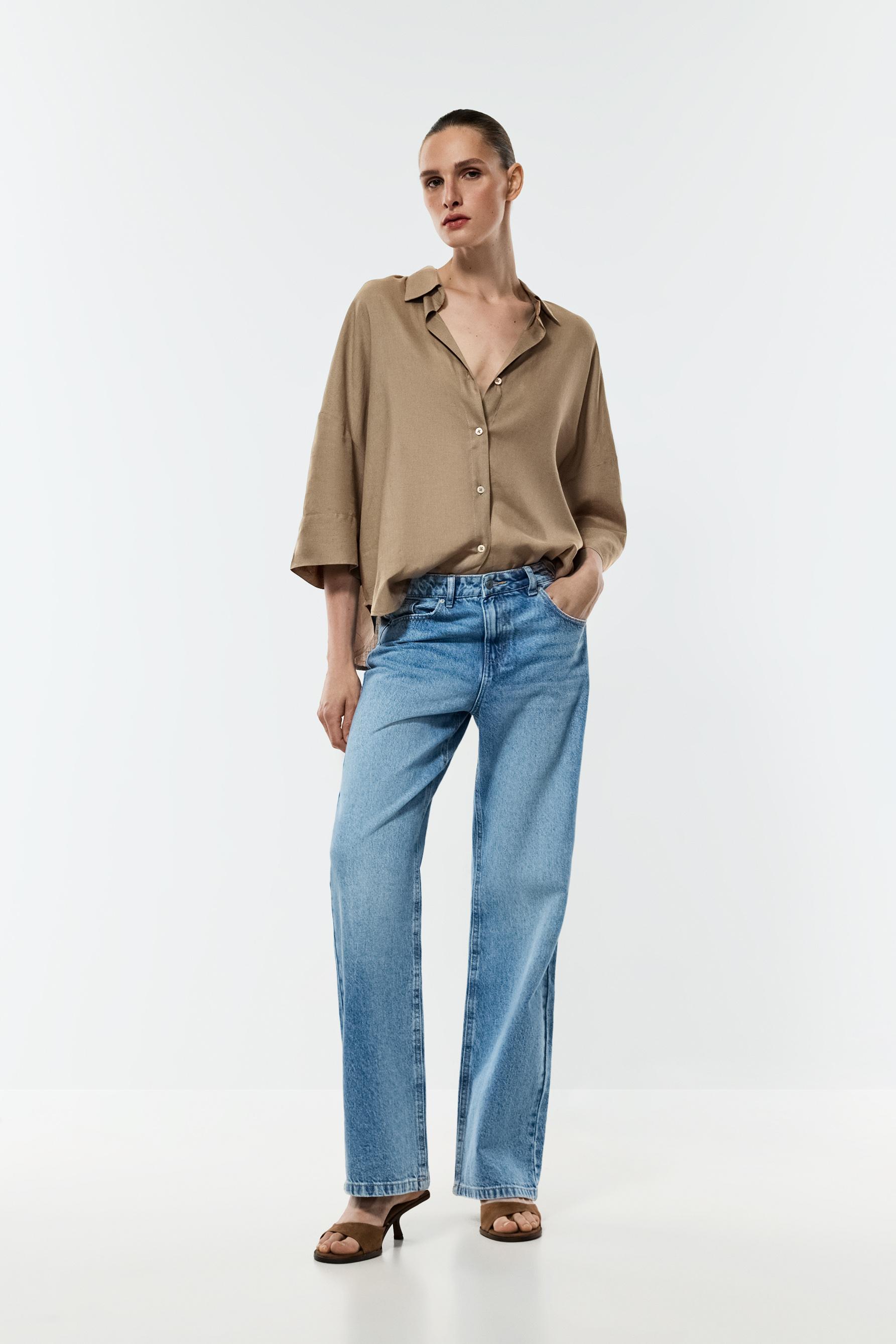 Wide sleeve shirt — KHAKI