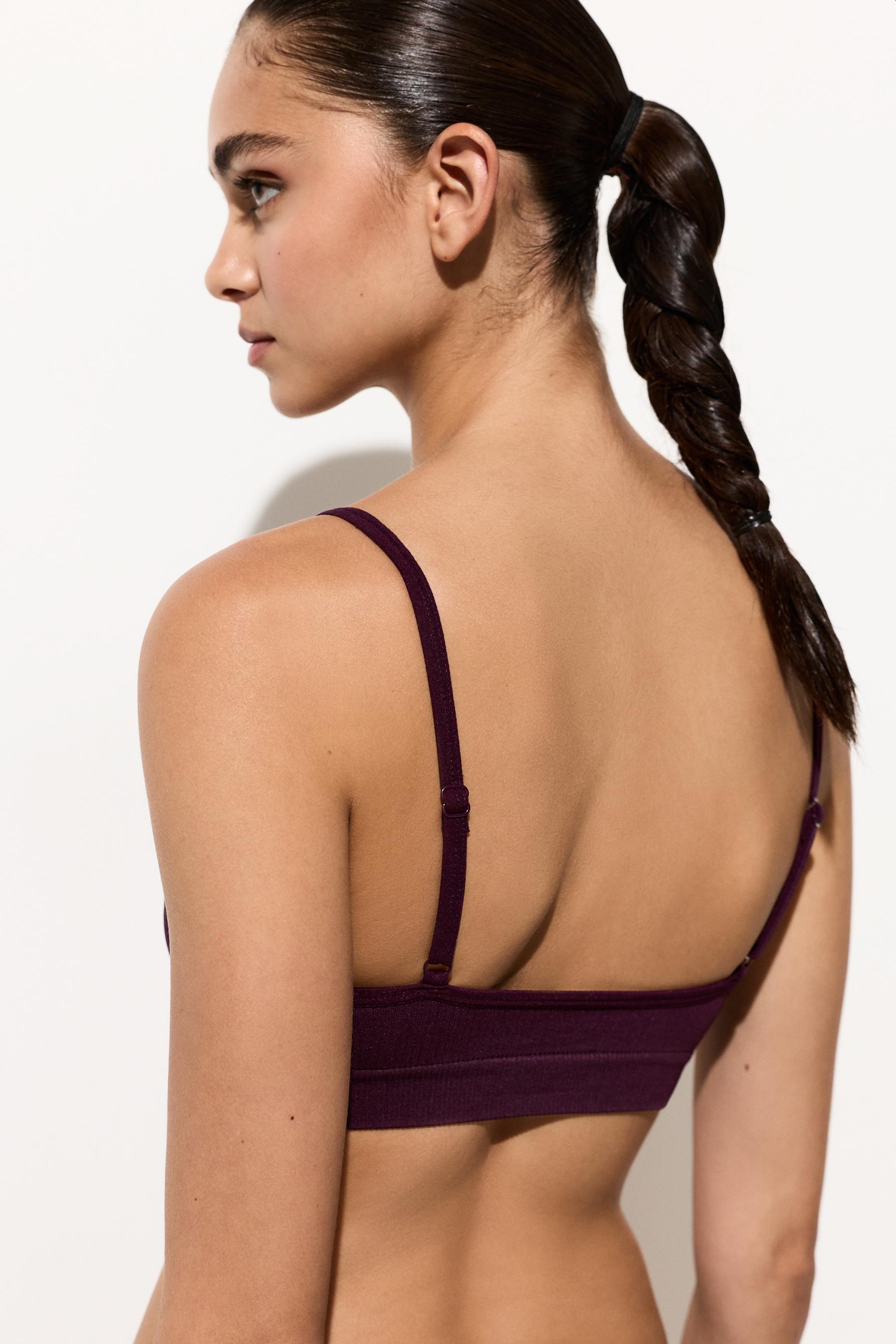 Seamless bra top (2-pack) — BURGUNDY