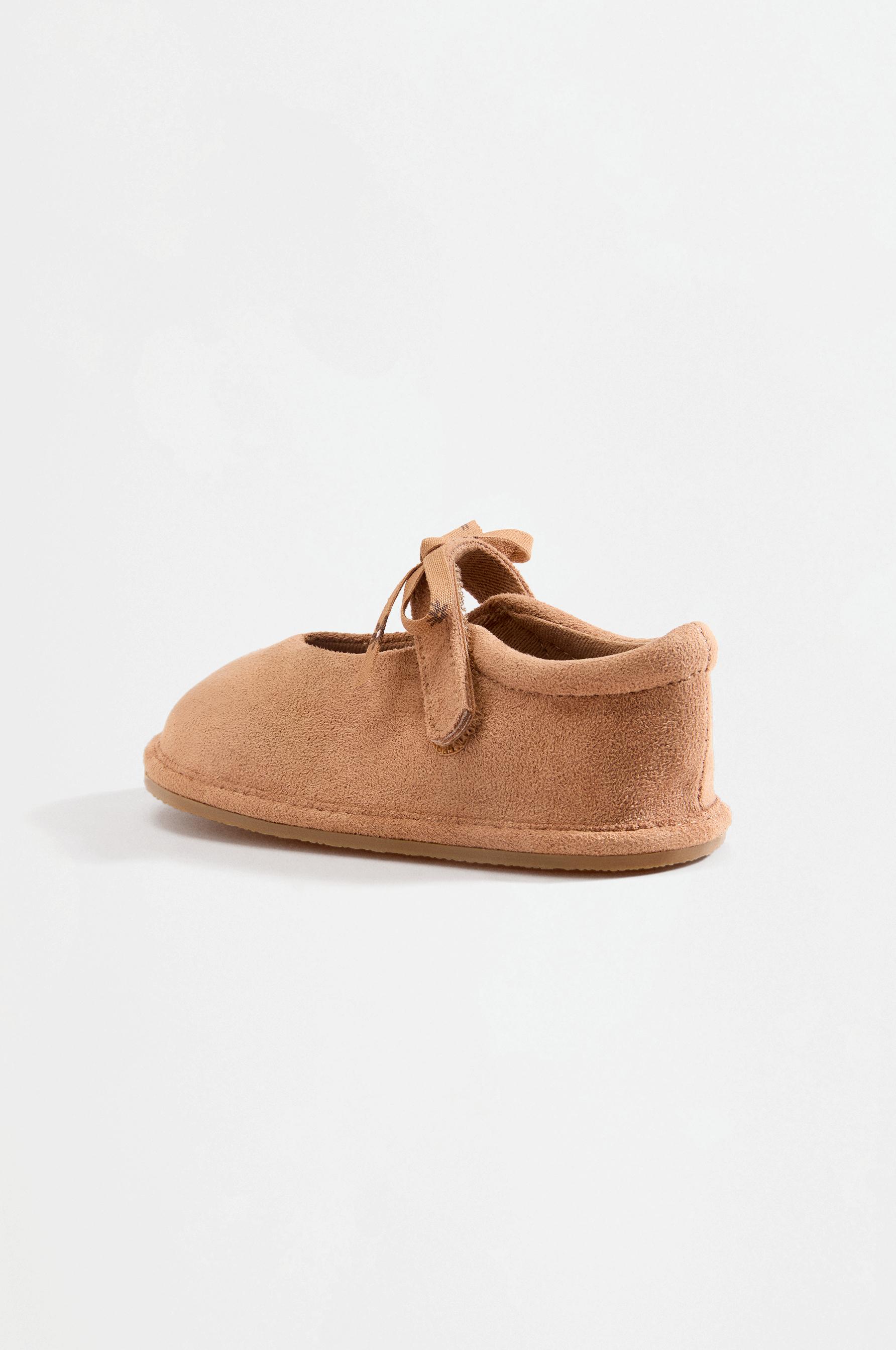 Barefoot ballet flats with bow detail — LEATHER