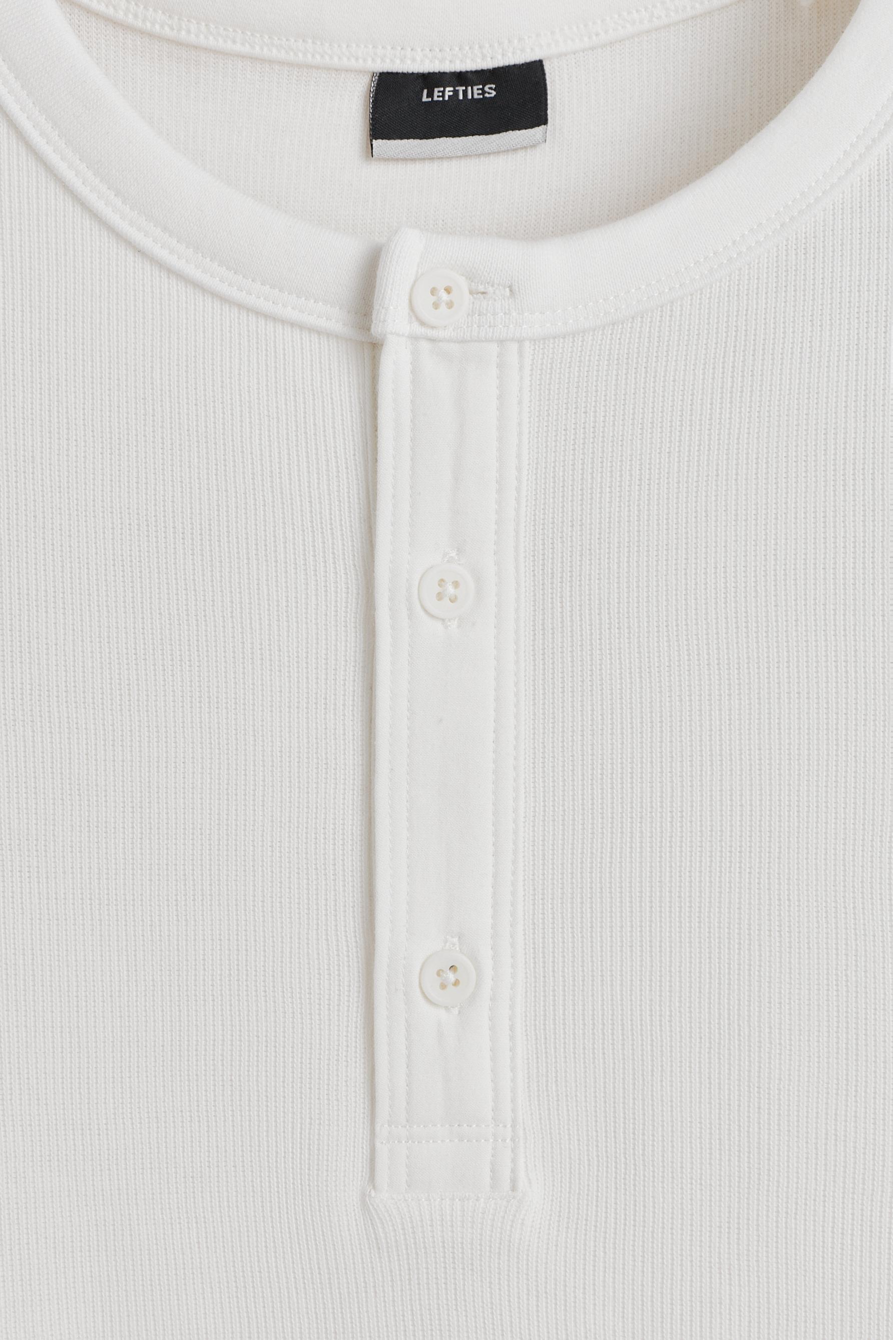 Textured henley T-shirt — BUTTER