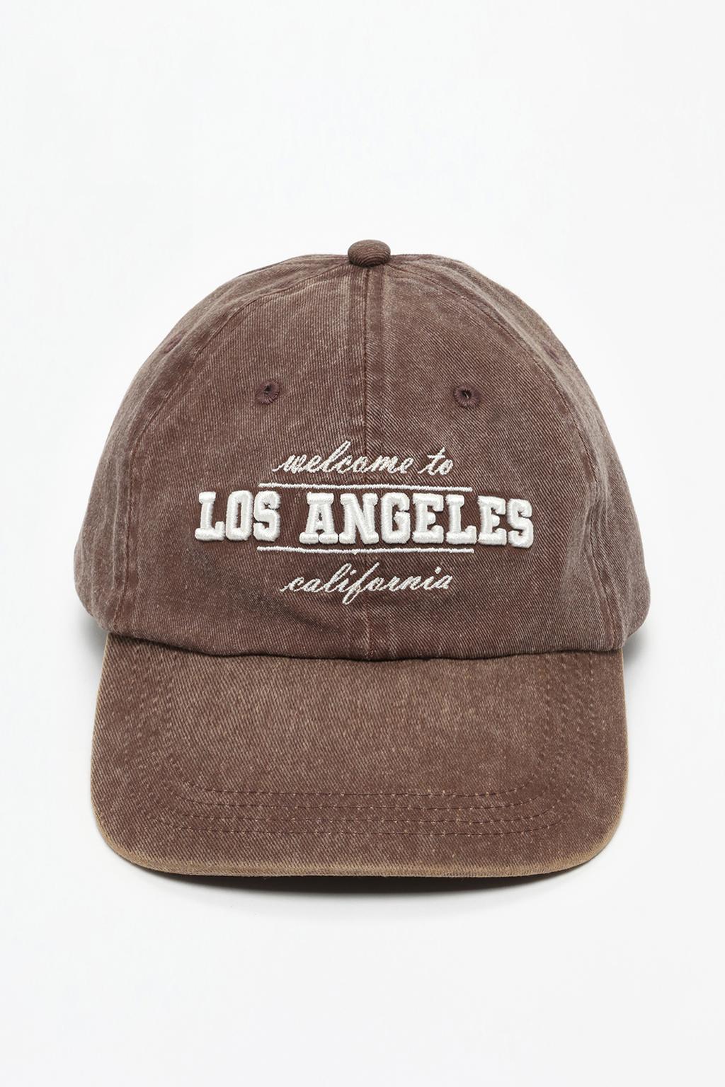 Faded-effect embroidered cap