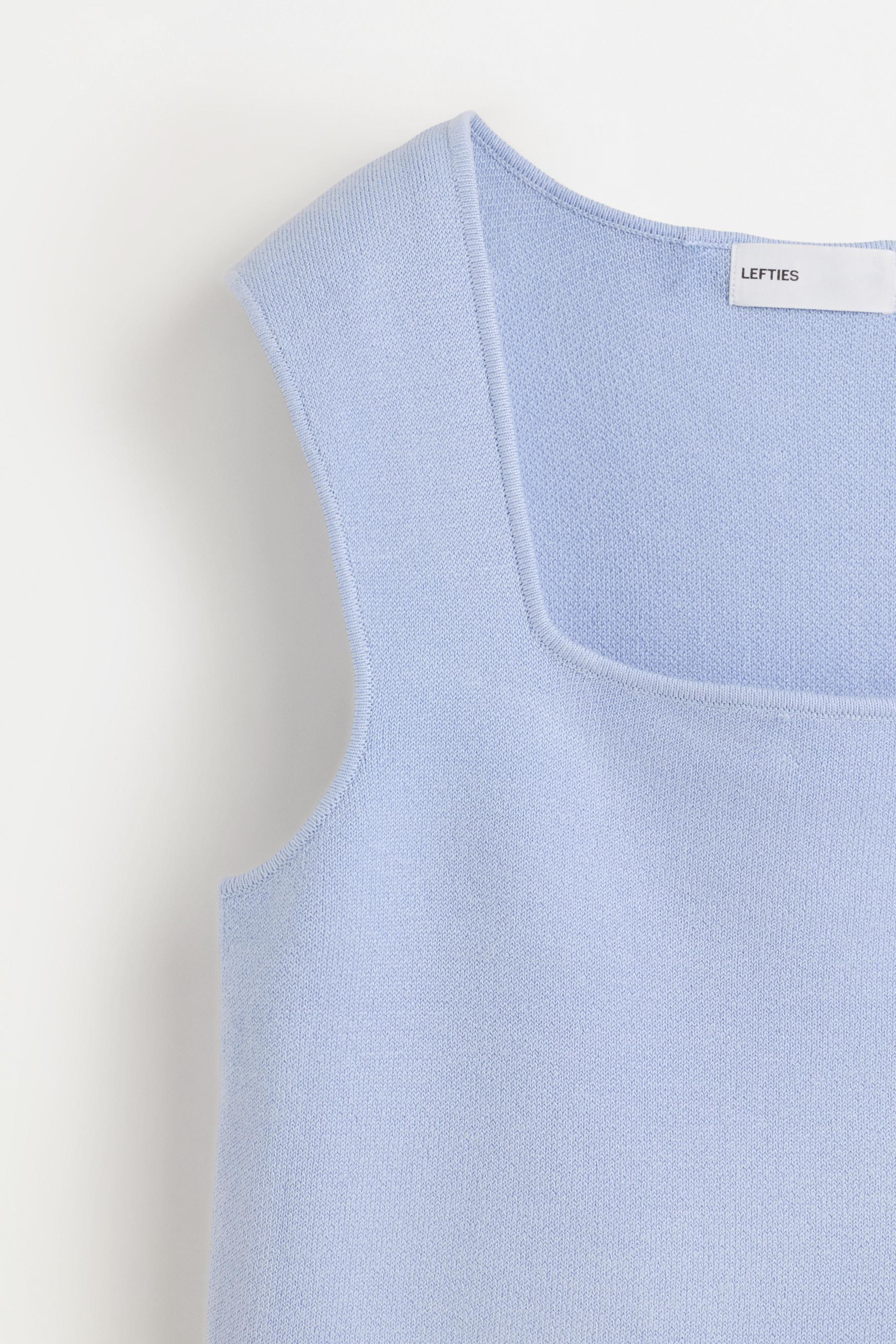 Basic knit top — SKY BLUE