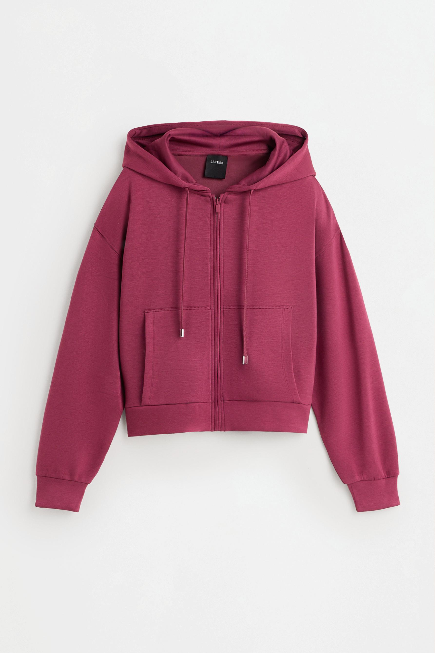 Flowy zip-up sports sweatshirt — DARK PINK