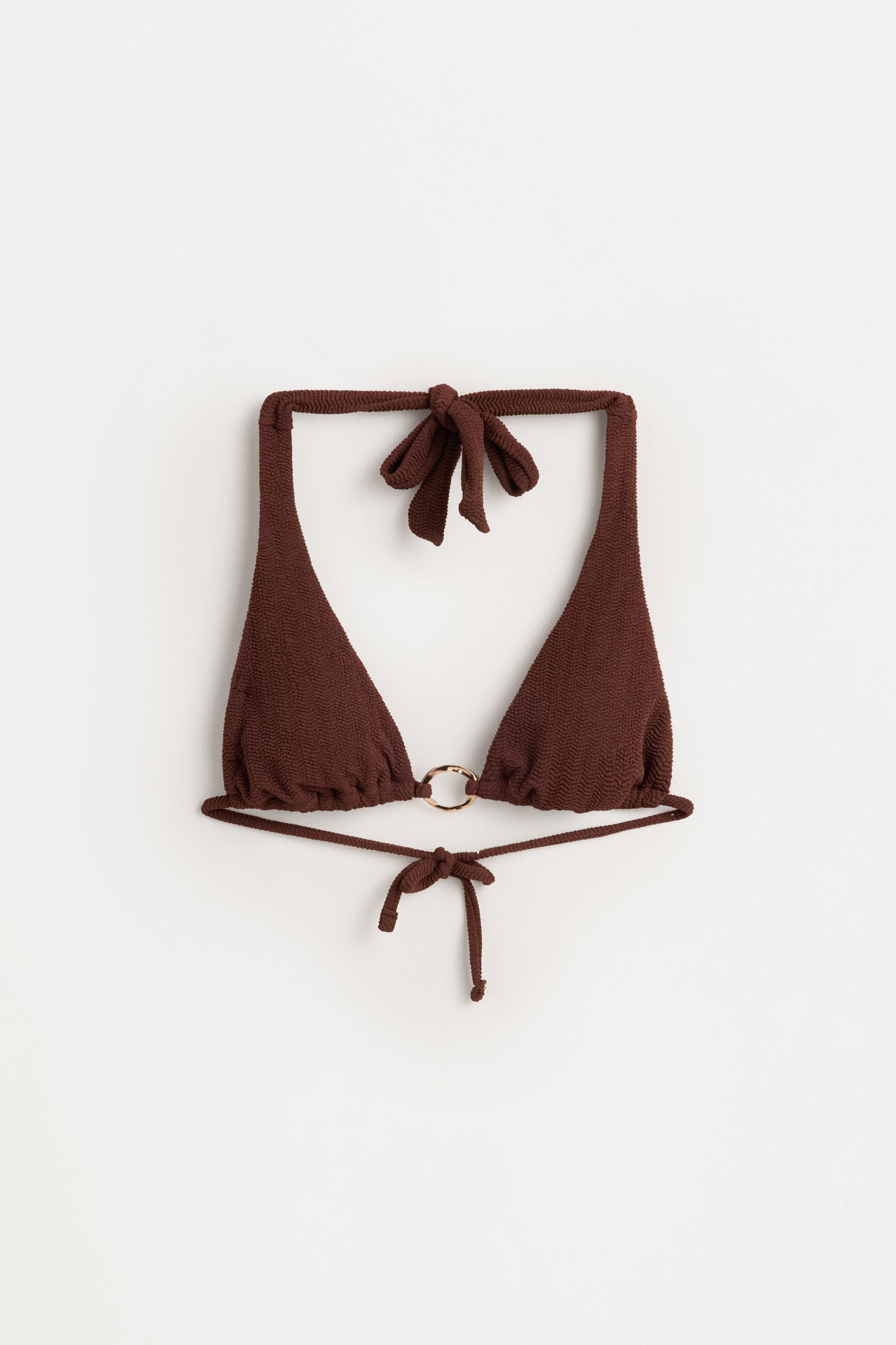 Jewel halter bikini top — CHOCOLATE