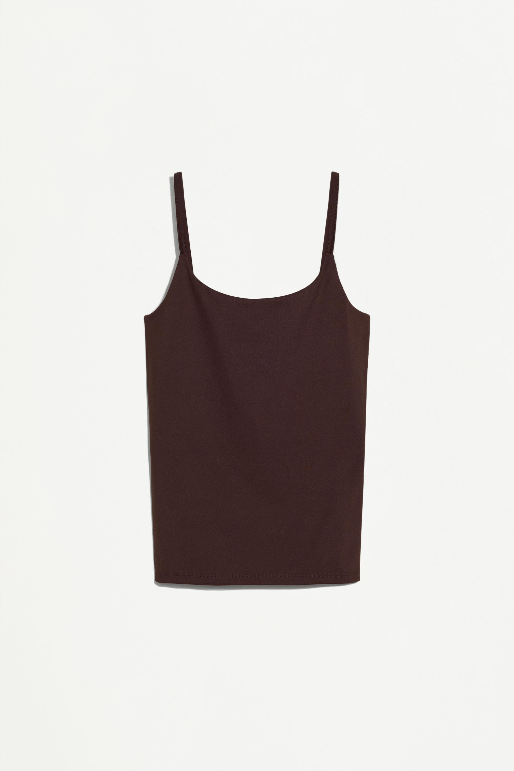 Polyamide Strappy Top — CHOCOLATE