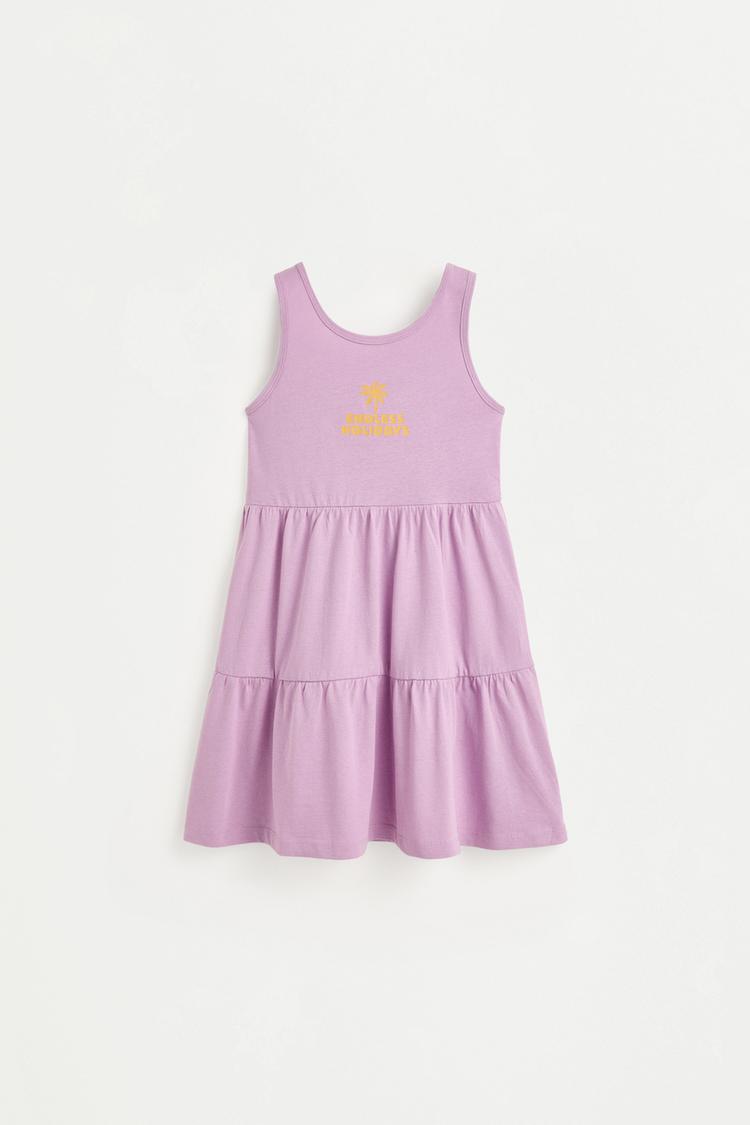 Printed strappy dress — MAUVE PINK