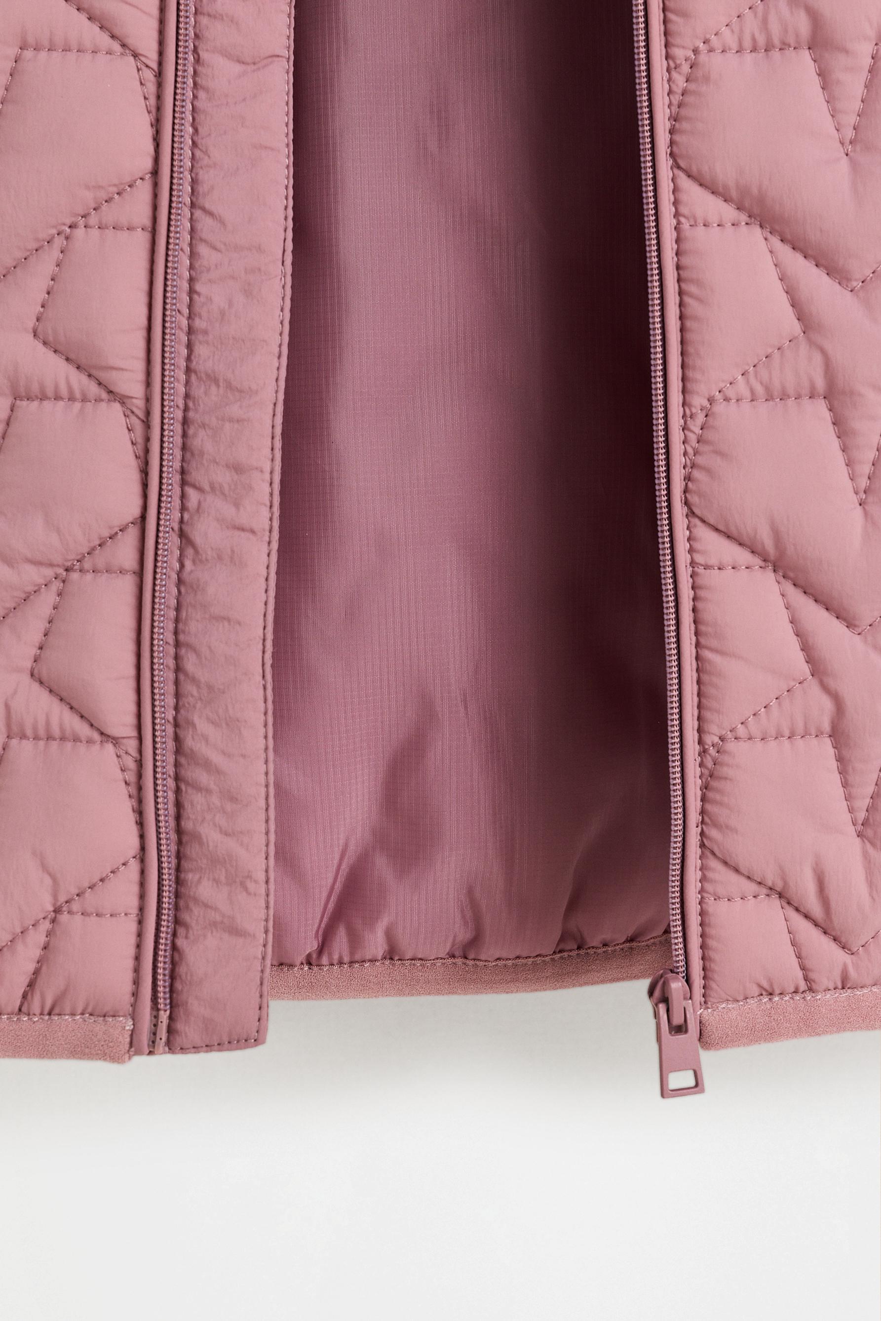 Lightweight quilted hooded star jacket — LILAC PINK