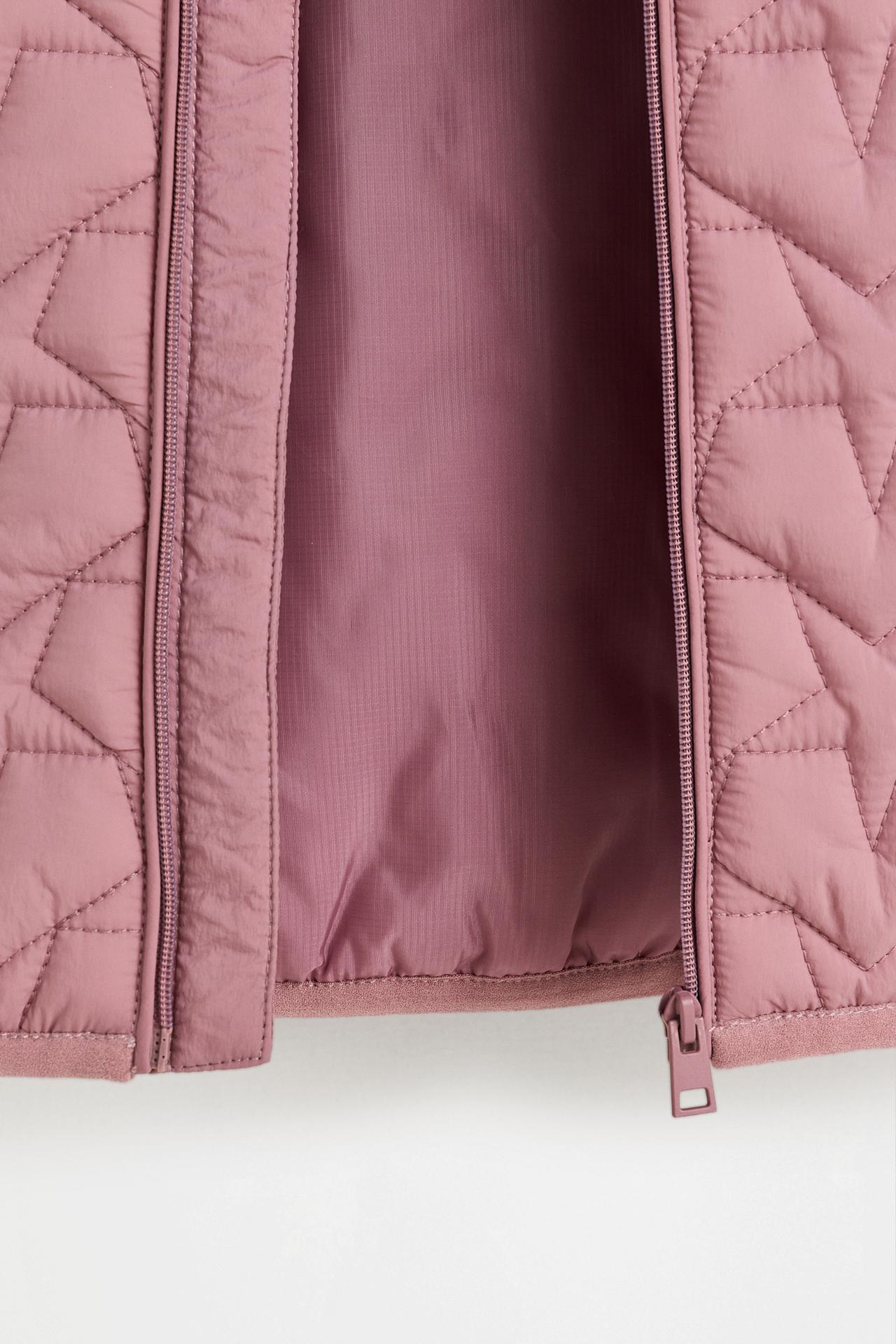 Lightweight quilted hooded star jacket — LILAC PINK