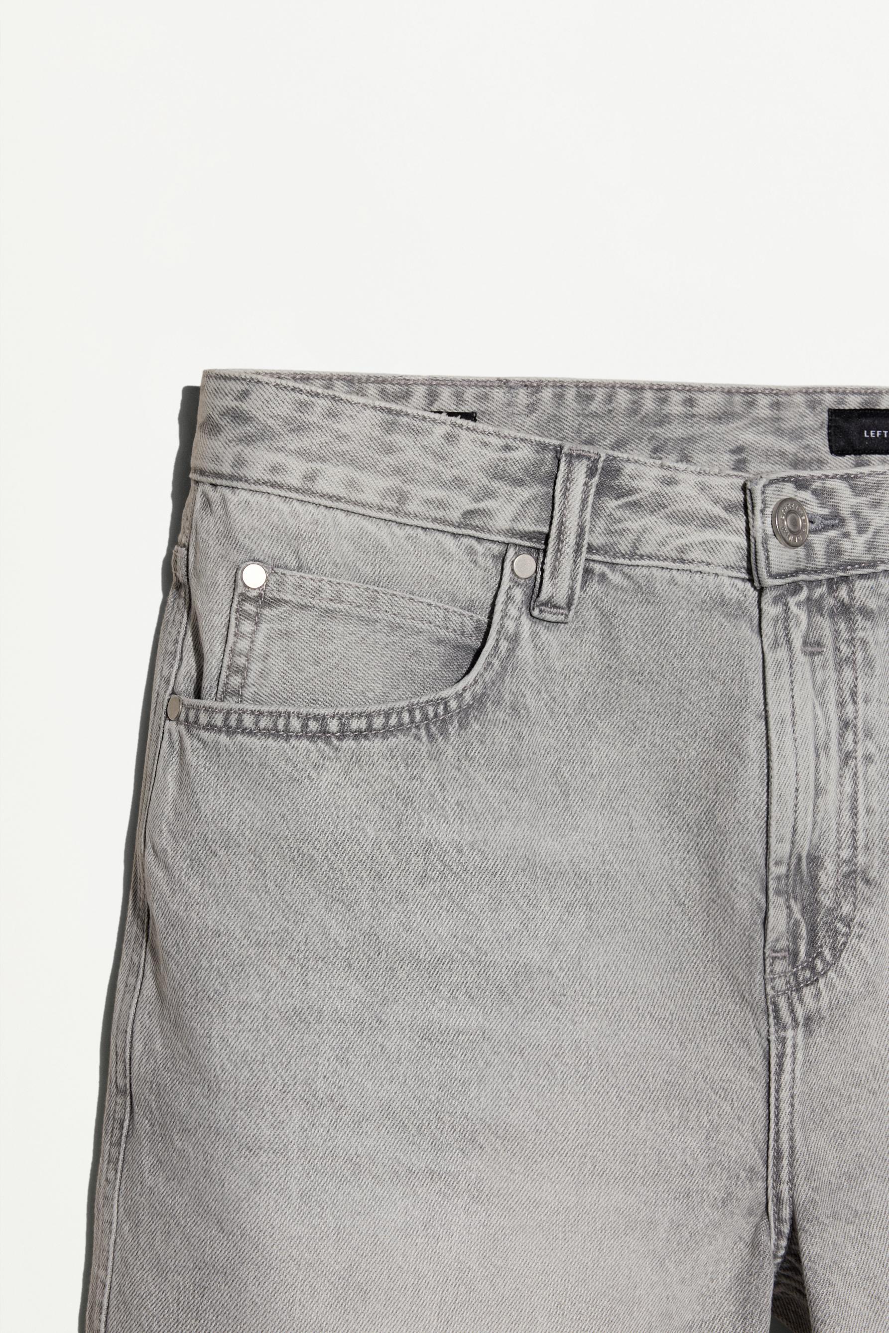 Straight denim Bermuda shorts — PALE GREY