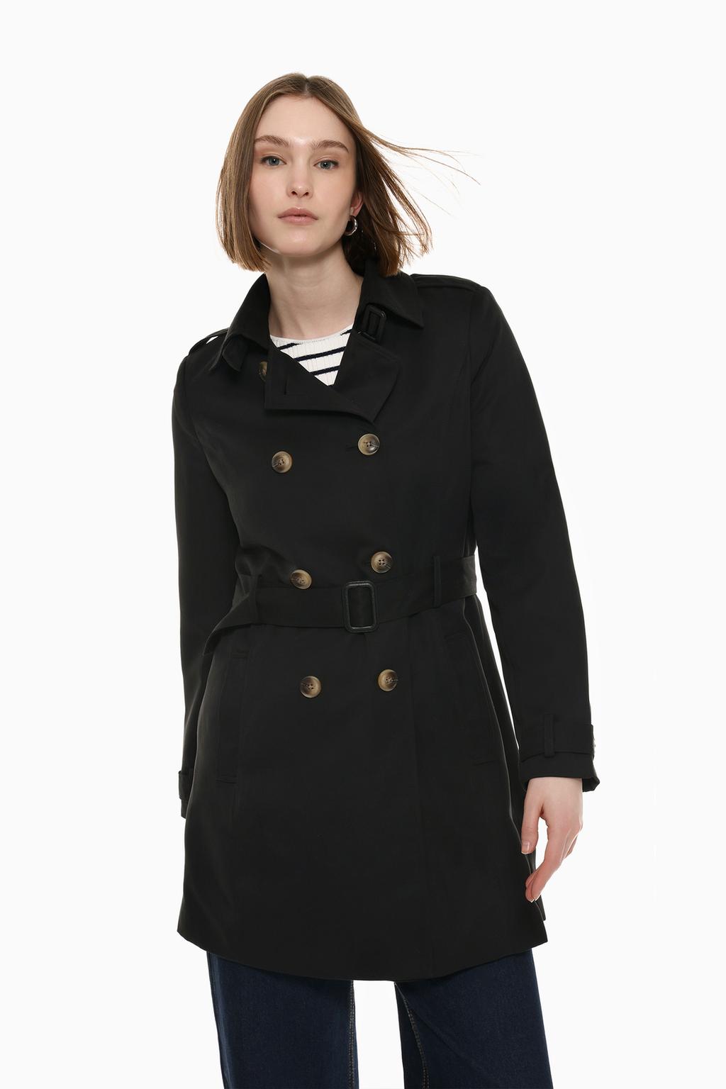 Basic short trench coat