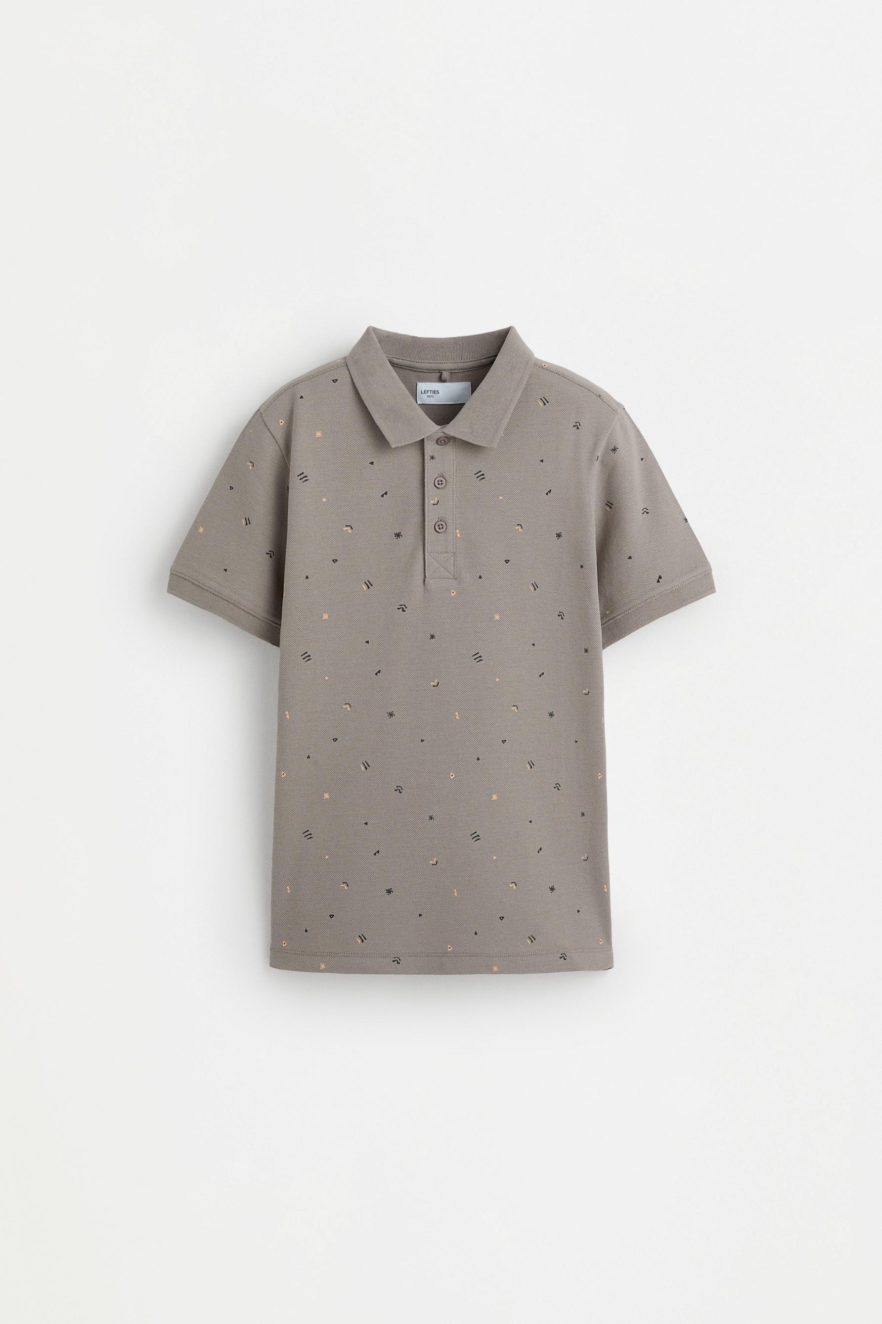 Printed polo shirt — DARK MINK