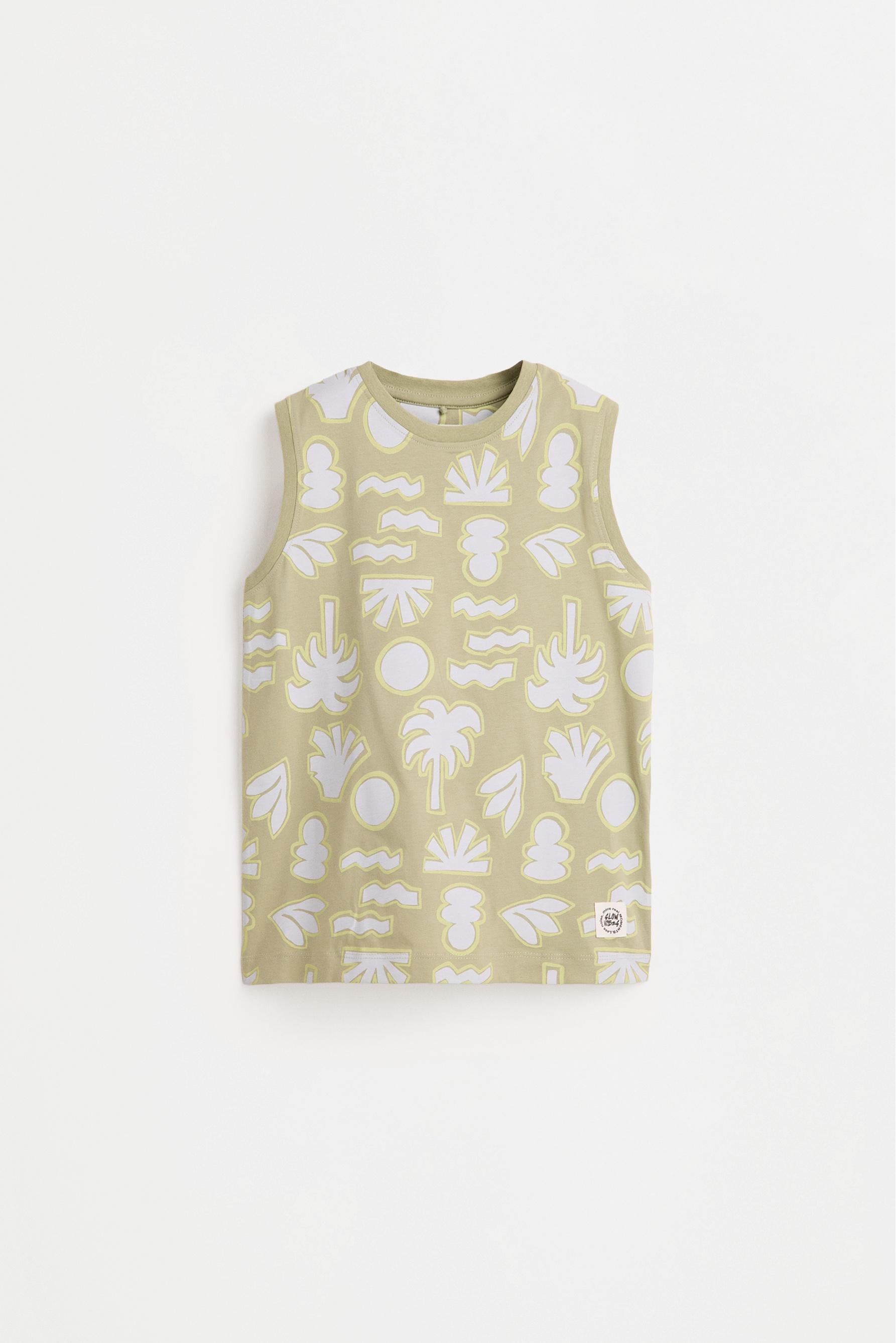 Pack of 2 assorted sleeveless T-shirts — PALE KHAKI