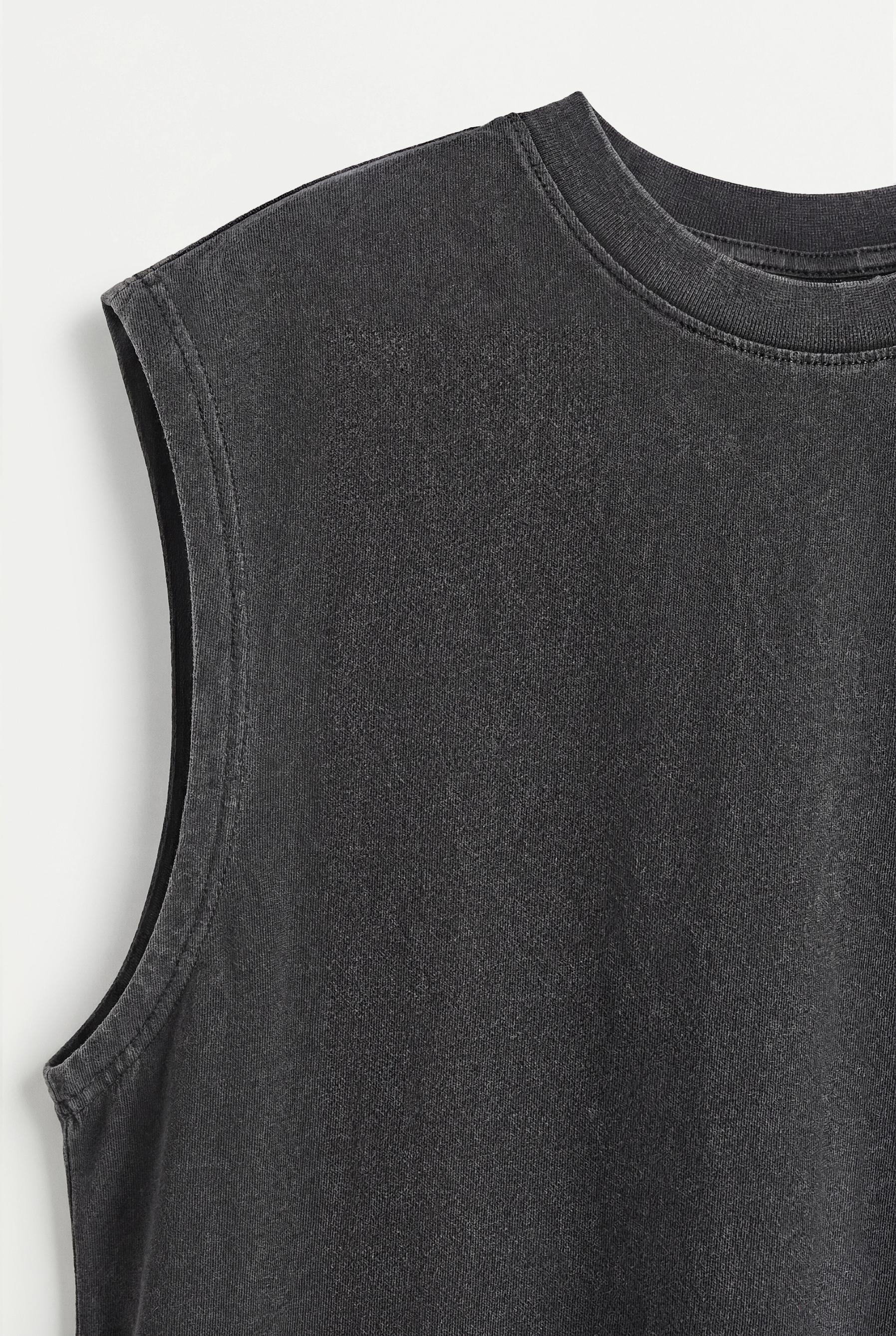 Faded-effect sleeveless T-shirt — LEAD