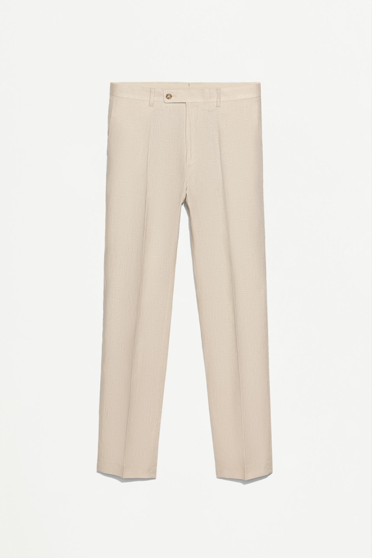 100% linen suit trousers — ECRU