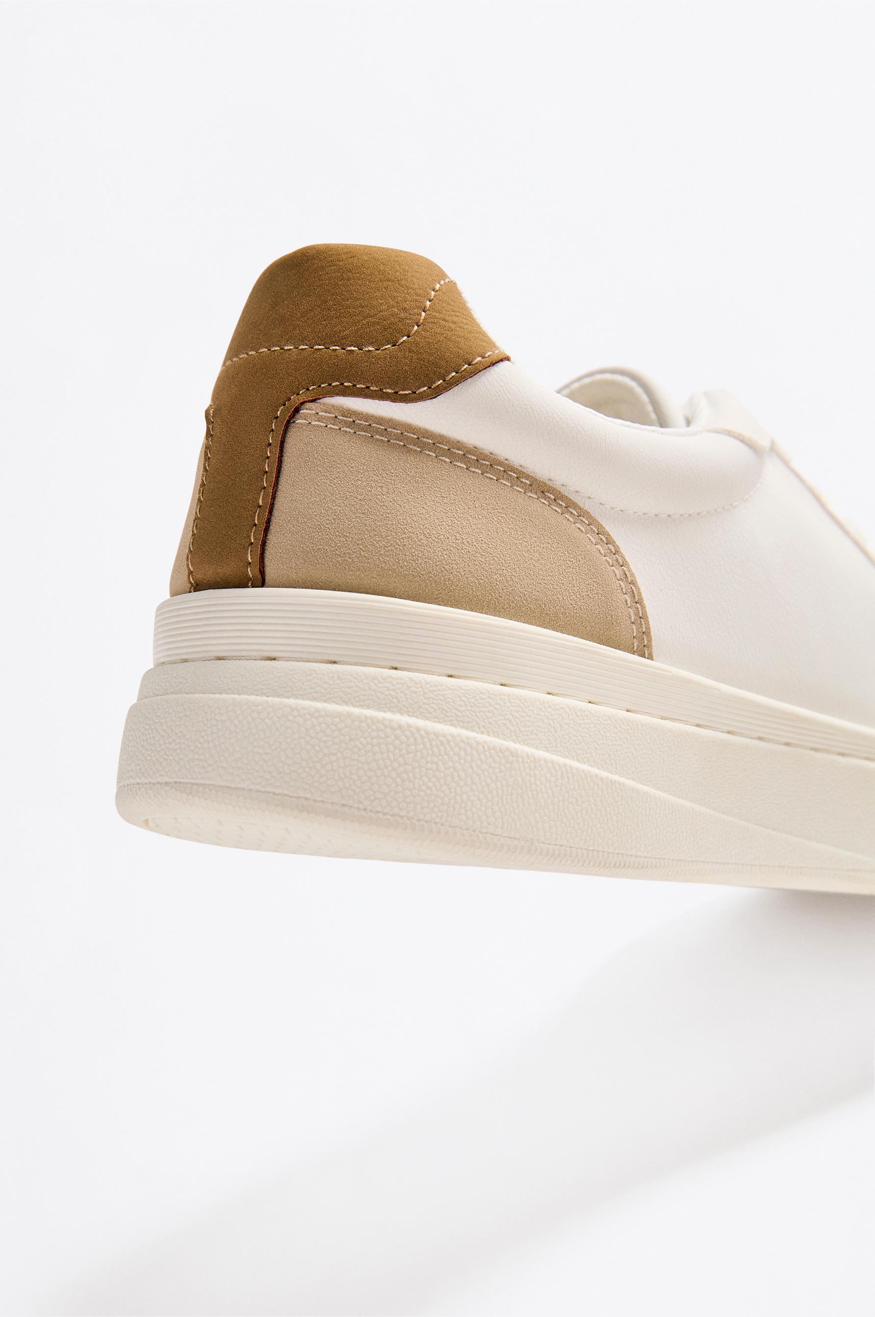 Contrast heel counter sneaker — WHITE