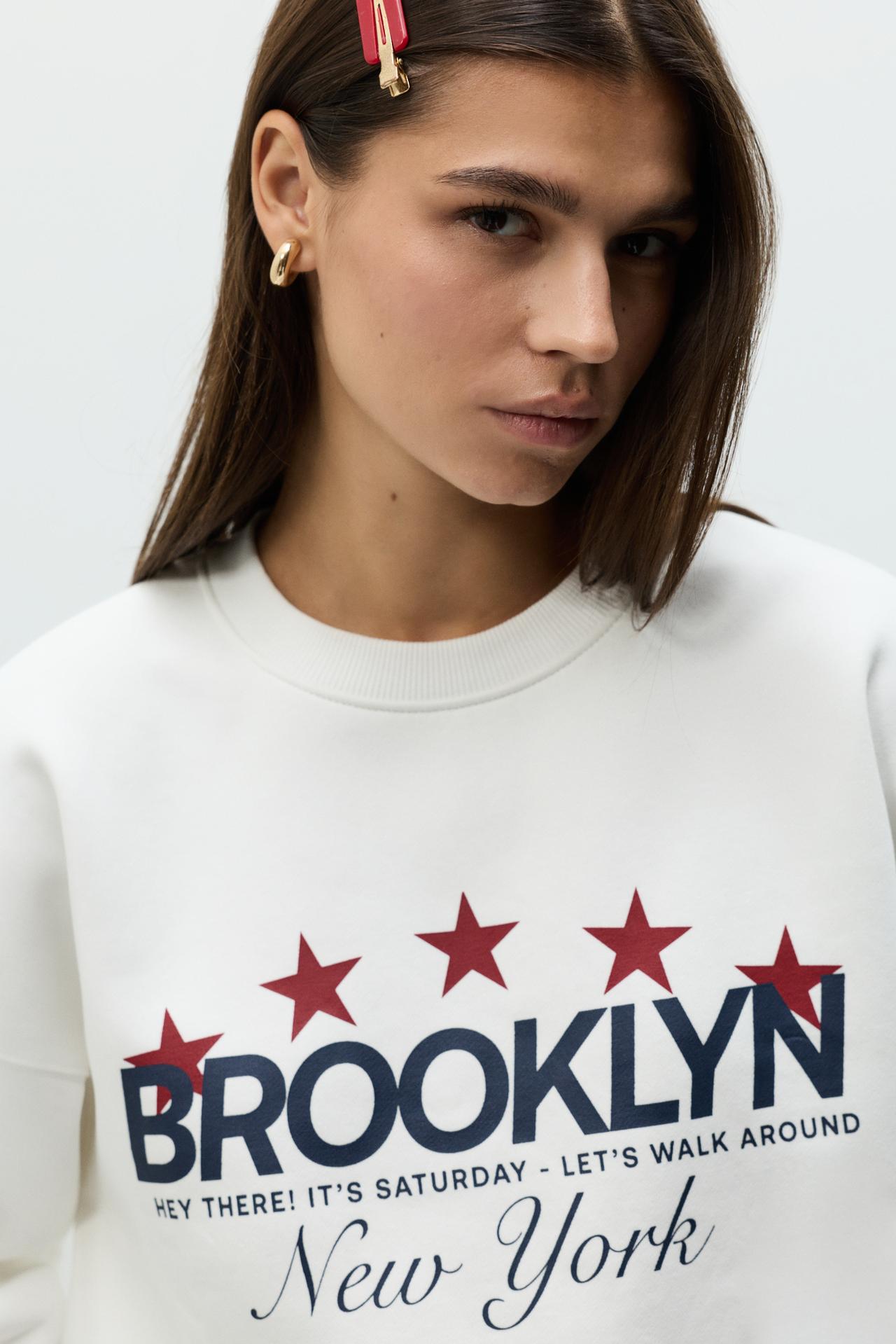 T-shirt-style sweatshirt — OFF WHITE