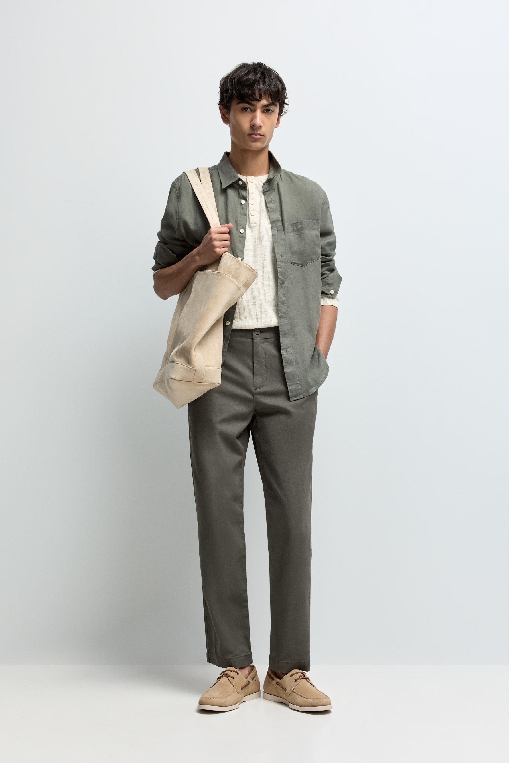 Slim fit chino trousers — DARK KHAKI
