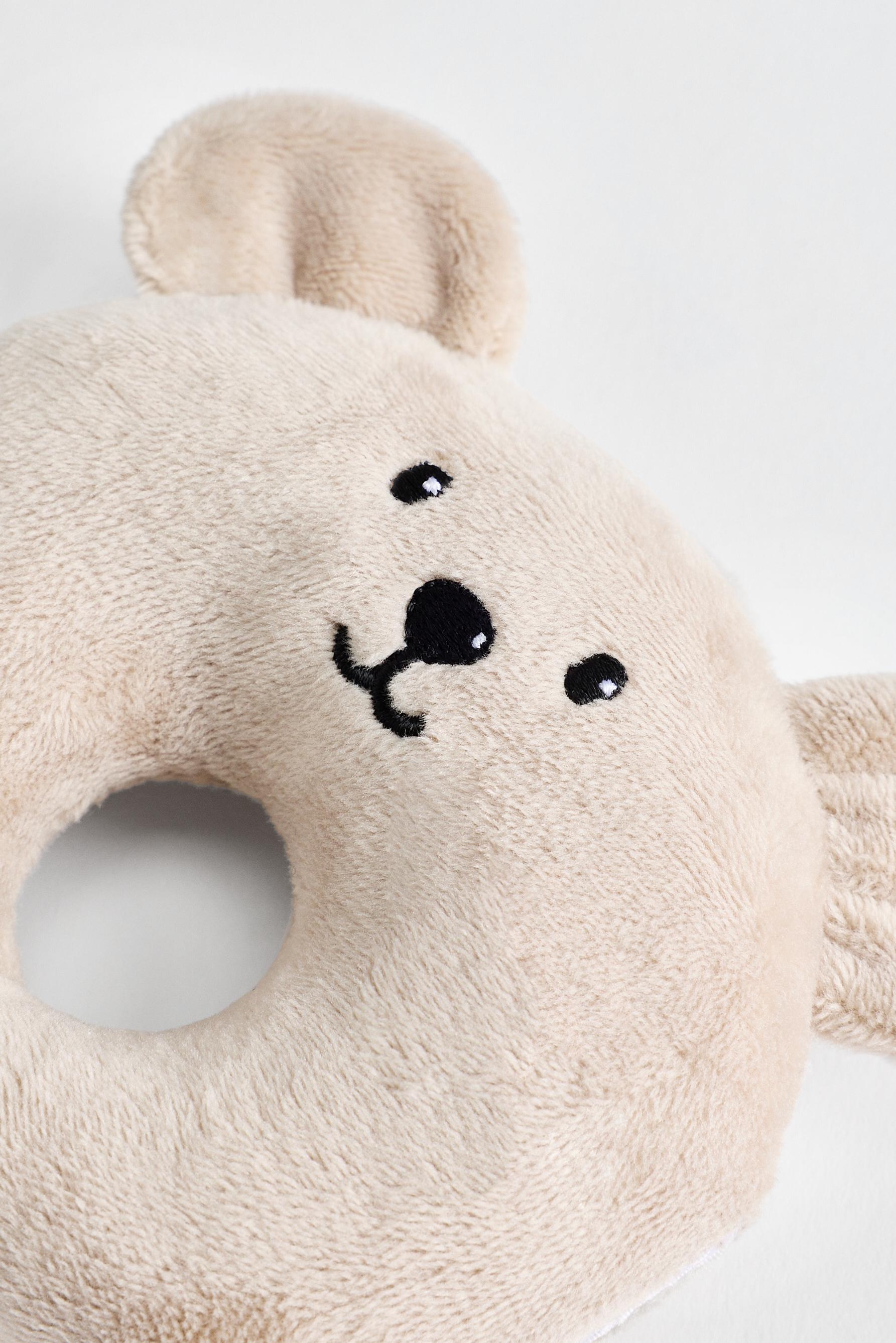 Plush bear rattle — BEIGE