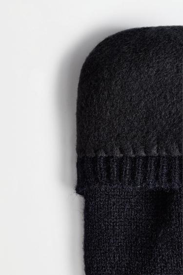 Braided knit mittens — BLACK 4