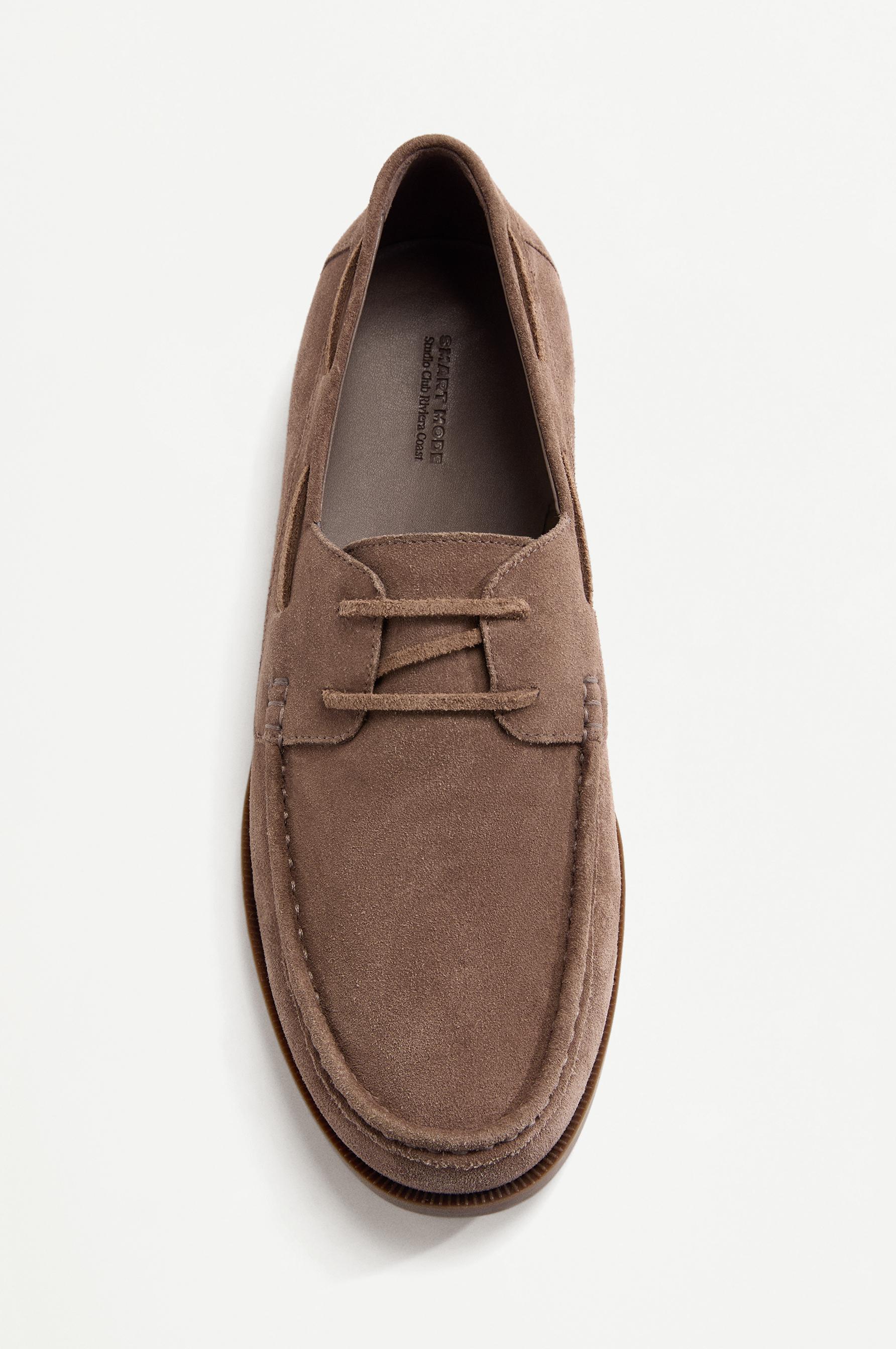 Leather boat shoes — BROWN