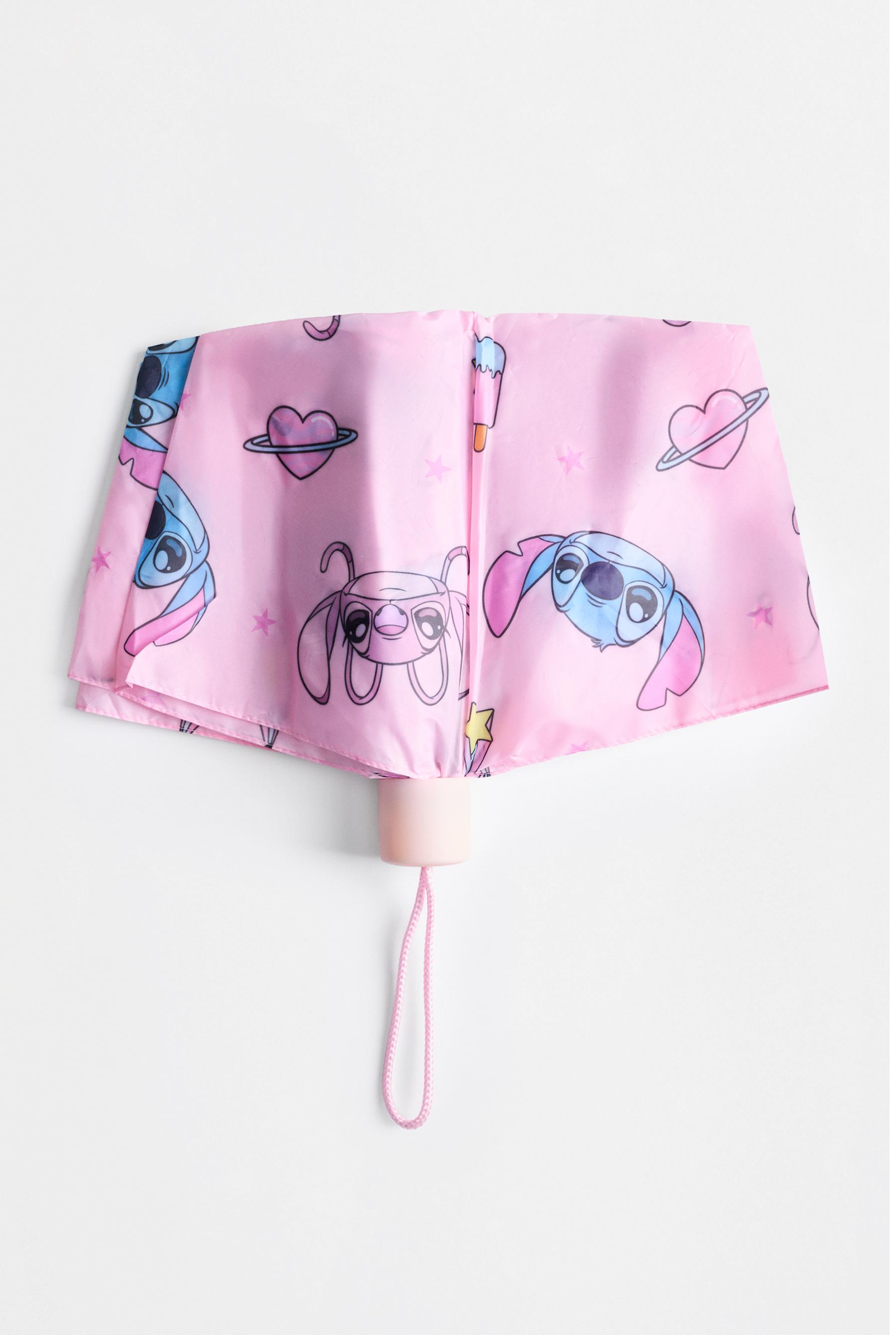 Stitch & Angel ©Disney folding umbrella — PINKISH WHITE