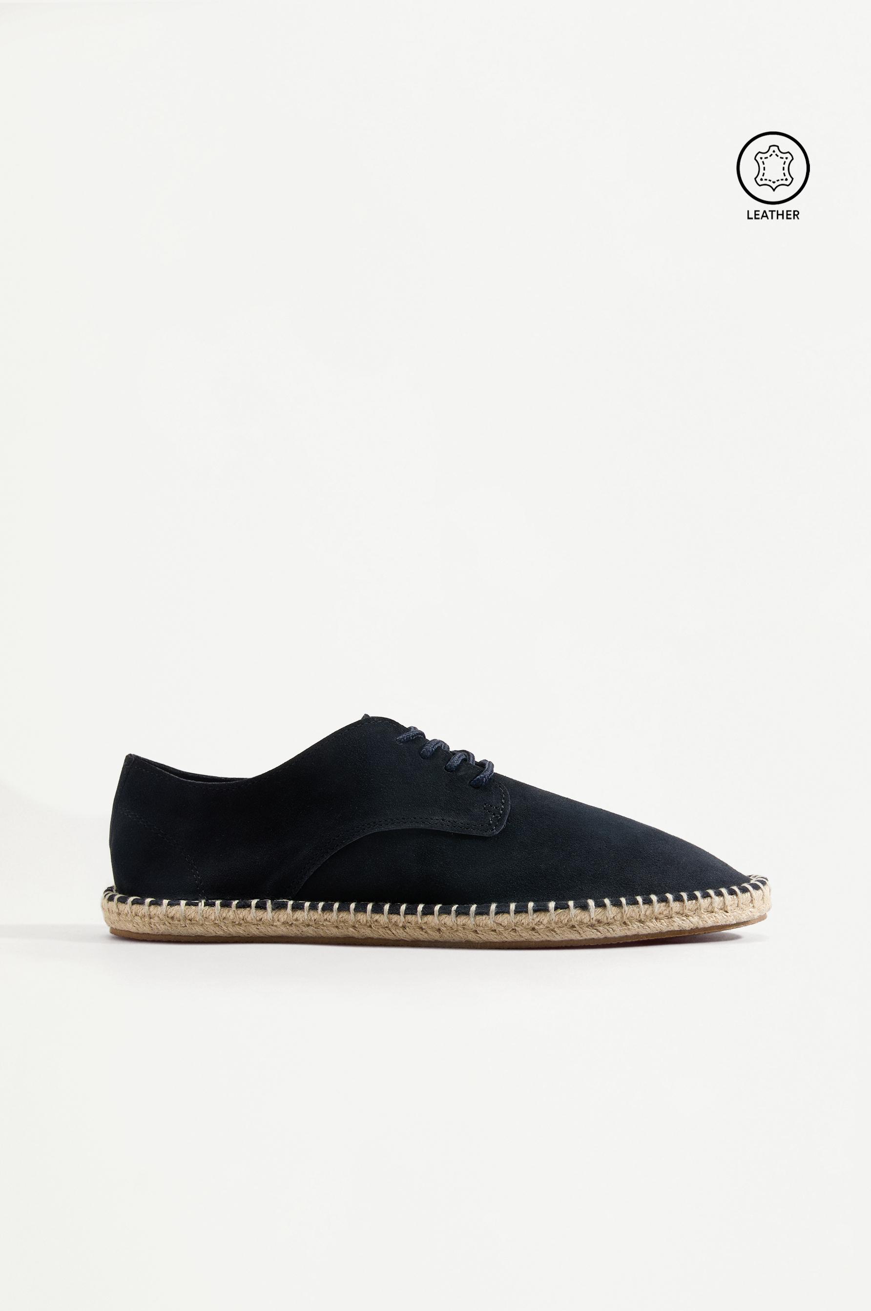 Leather Blucher dress shoe — NAVY BLUE