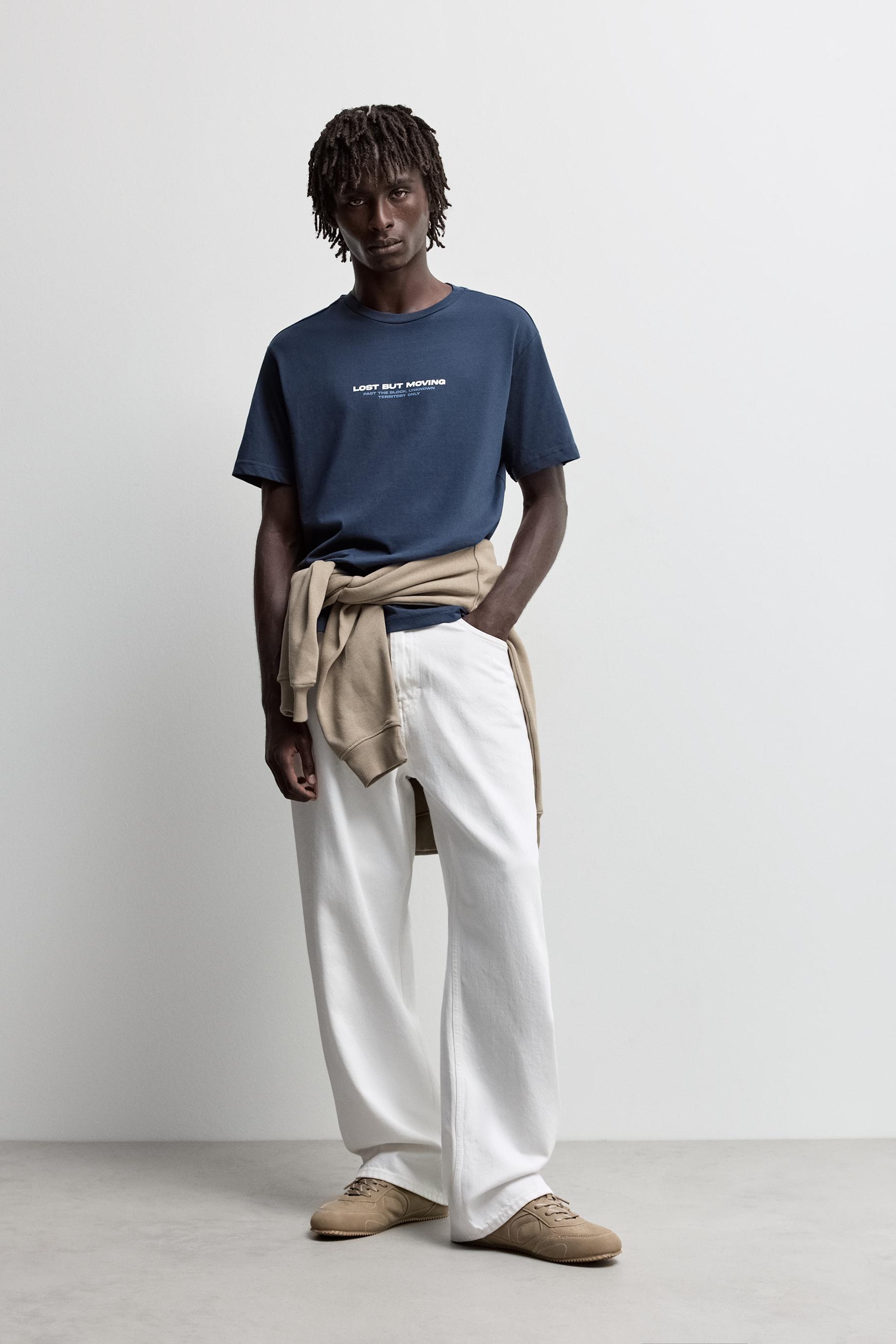 Slogan T-shirt — DARK BLUE