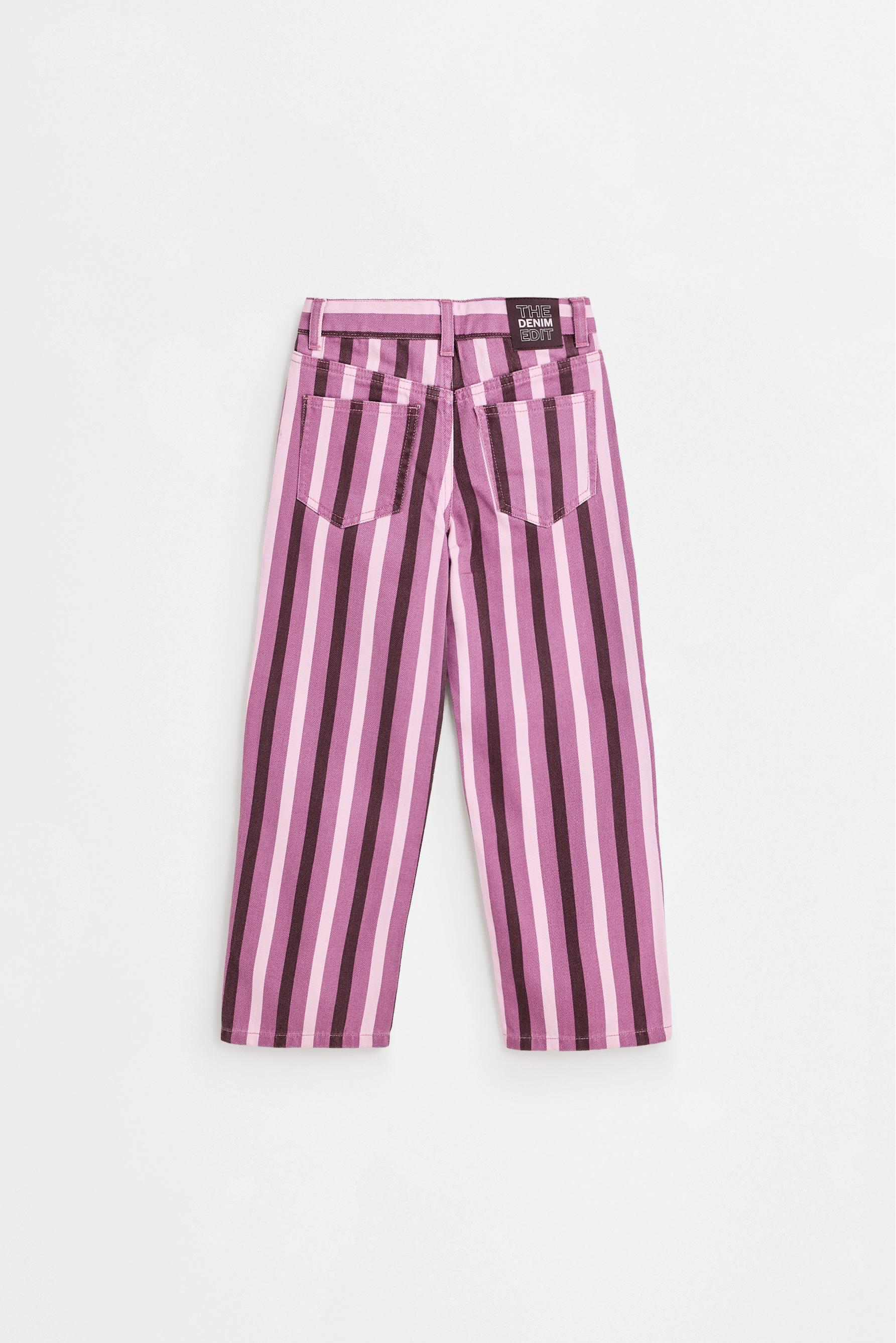 Striped straight-leg jeans — PALE PURPLE