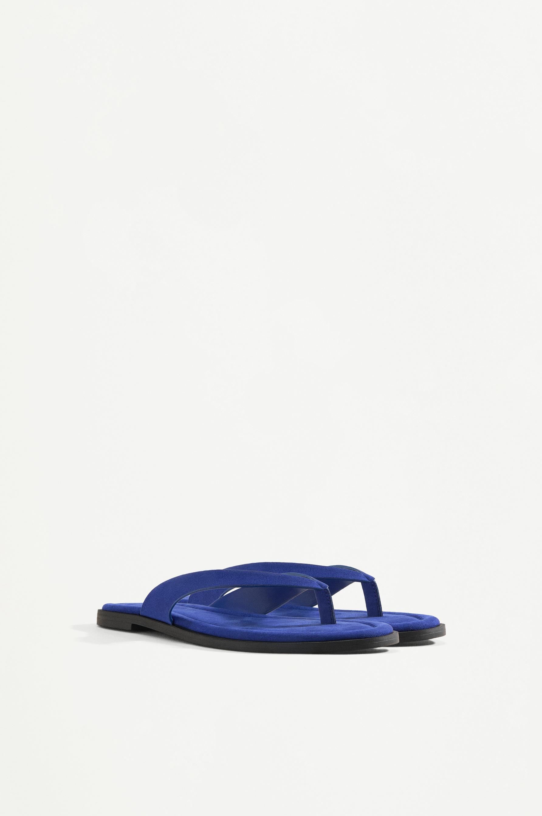 Flat slider thong sandals — DEEP BLUE