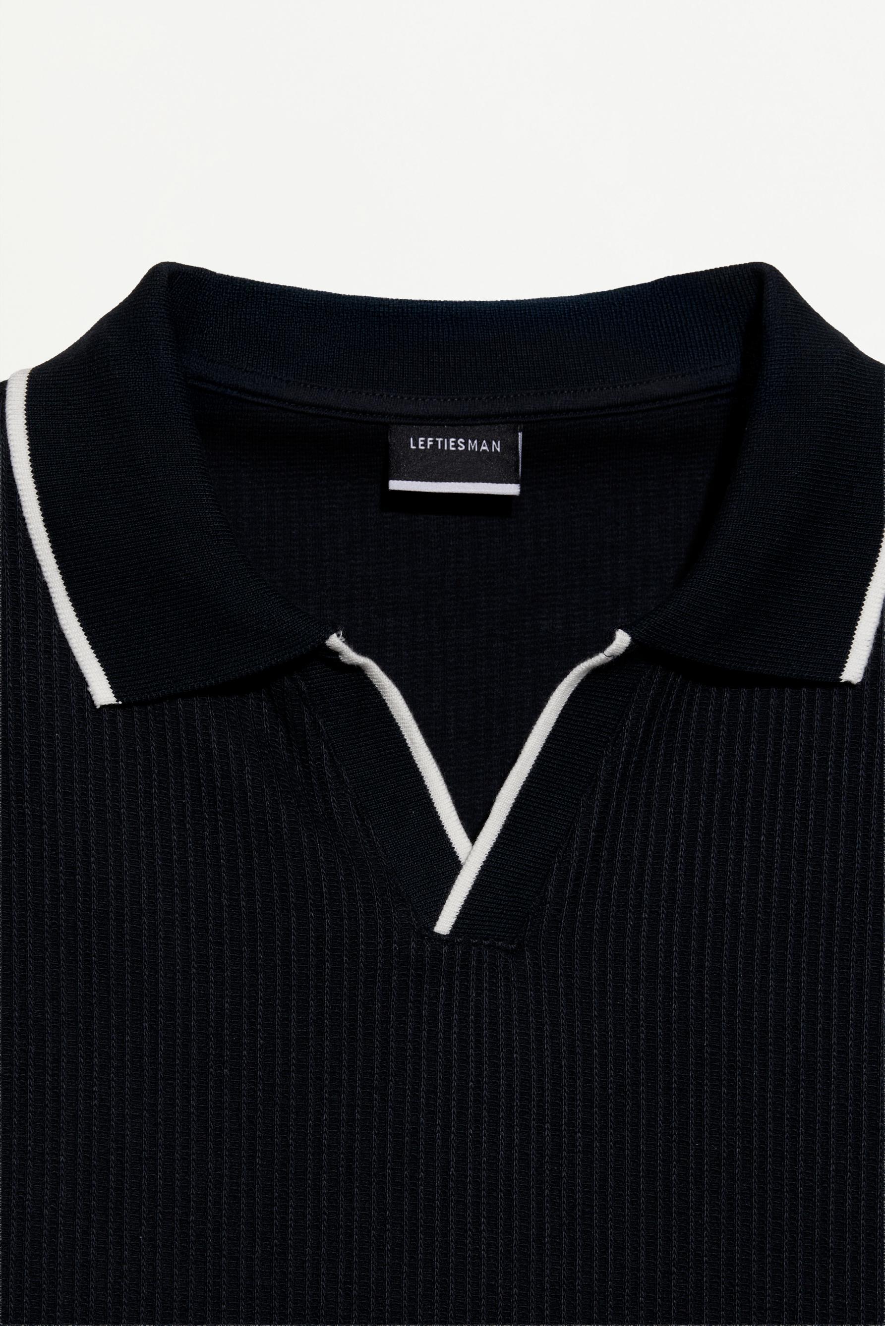 Contrast rib polo shirt — DARK NAVY