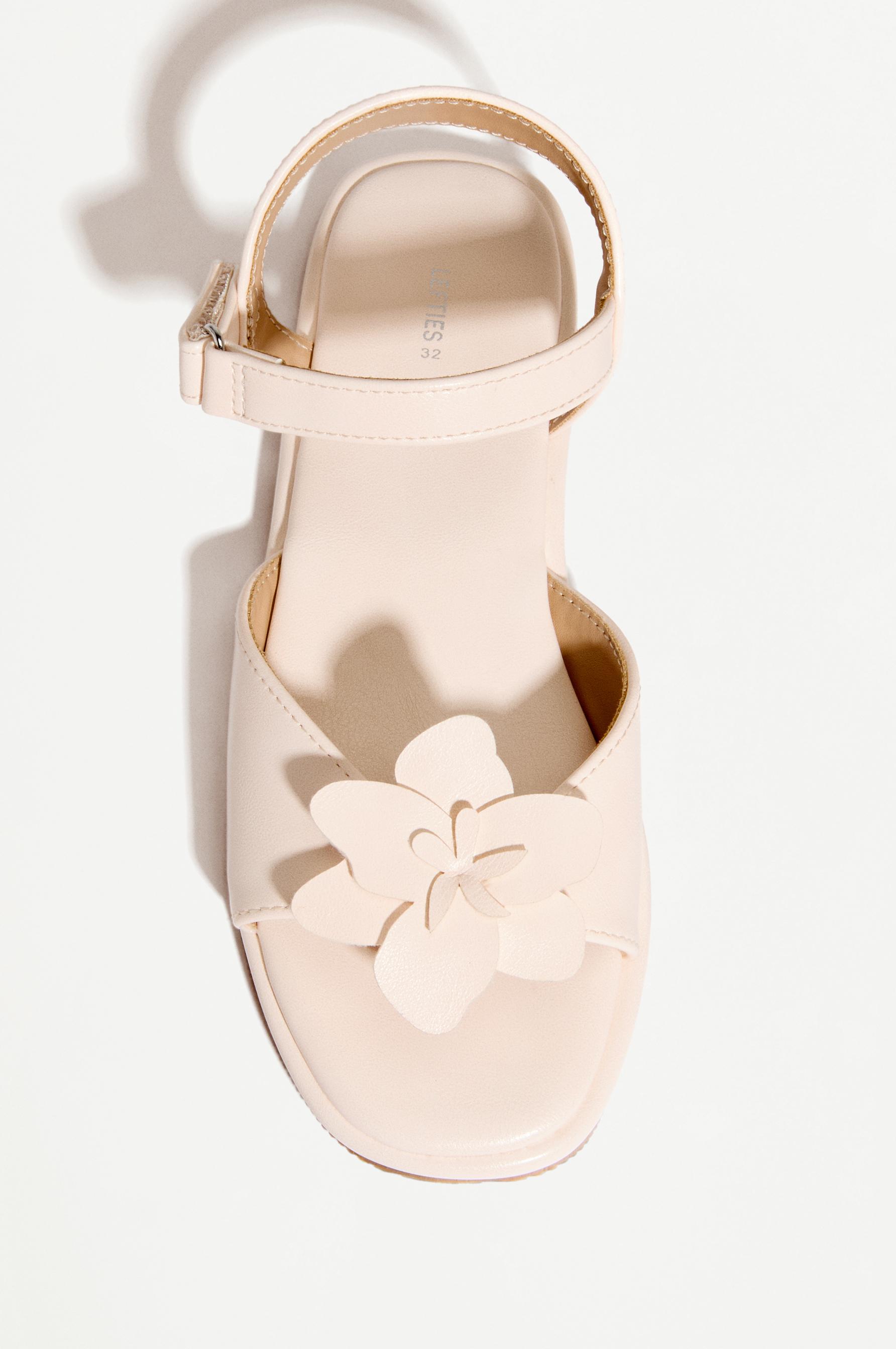 FLORAL SANDALS — ECRU