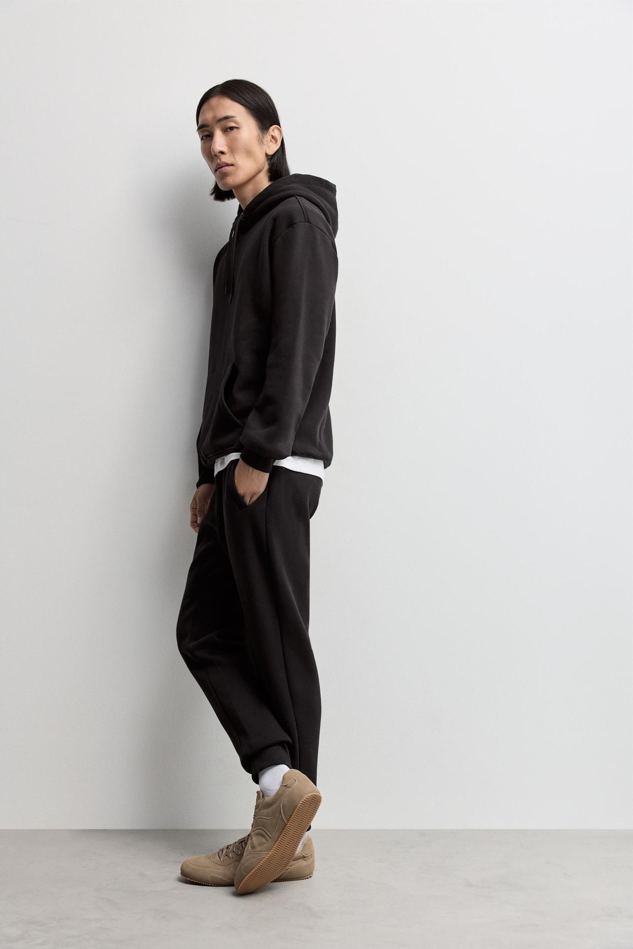 Regular fit tracksuit bottoms — BLACK
