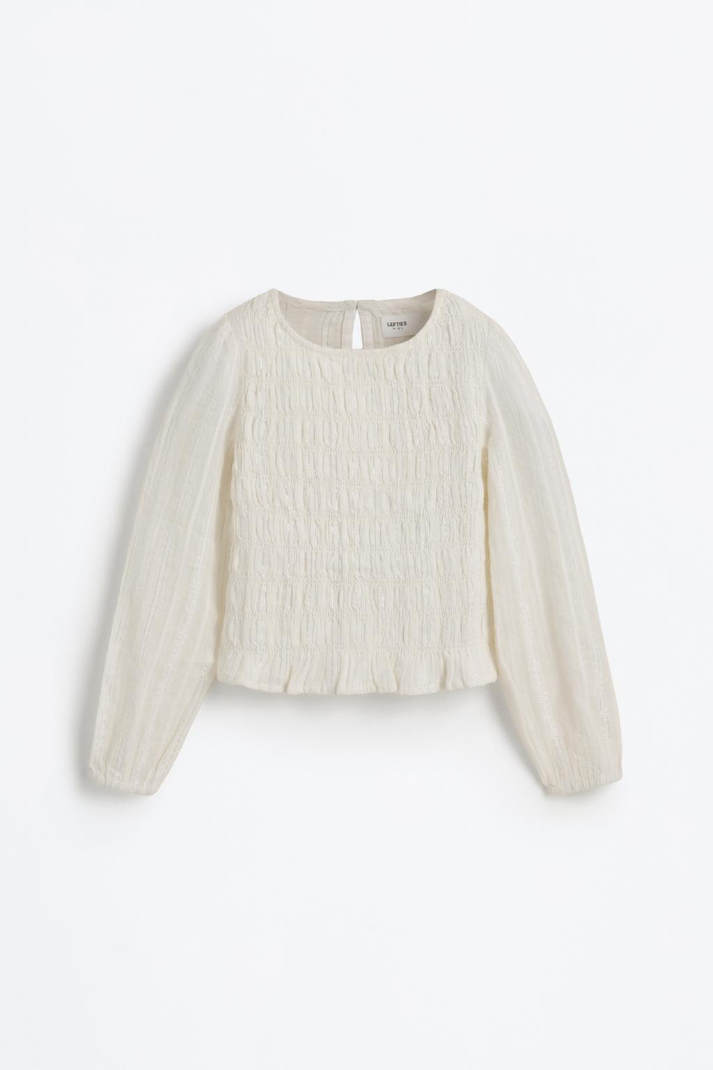 Blusa com pormenores de fio metalizado