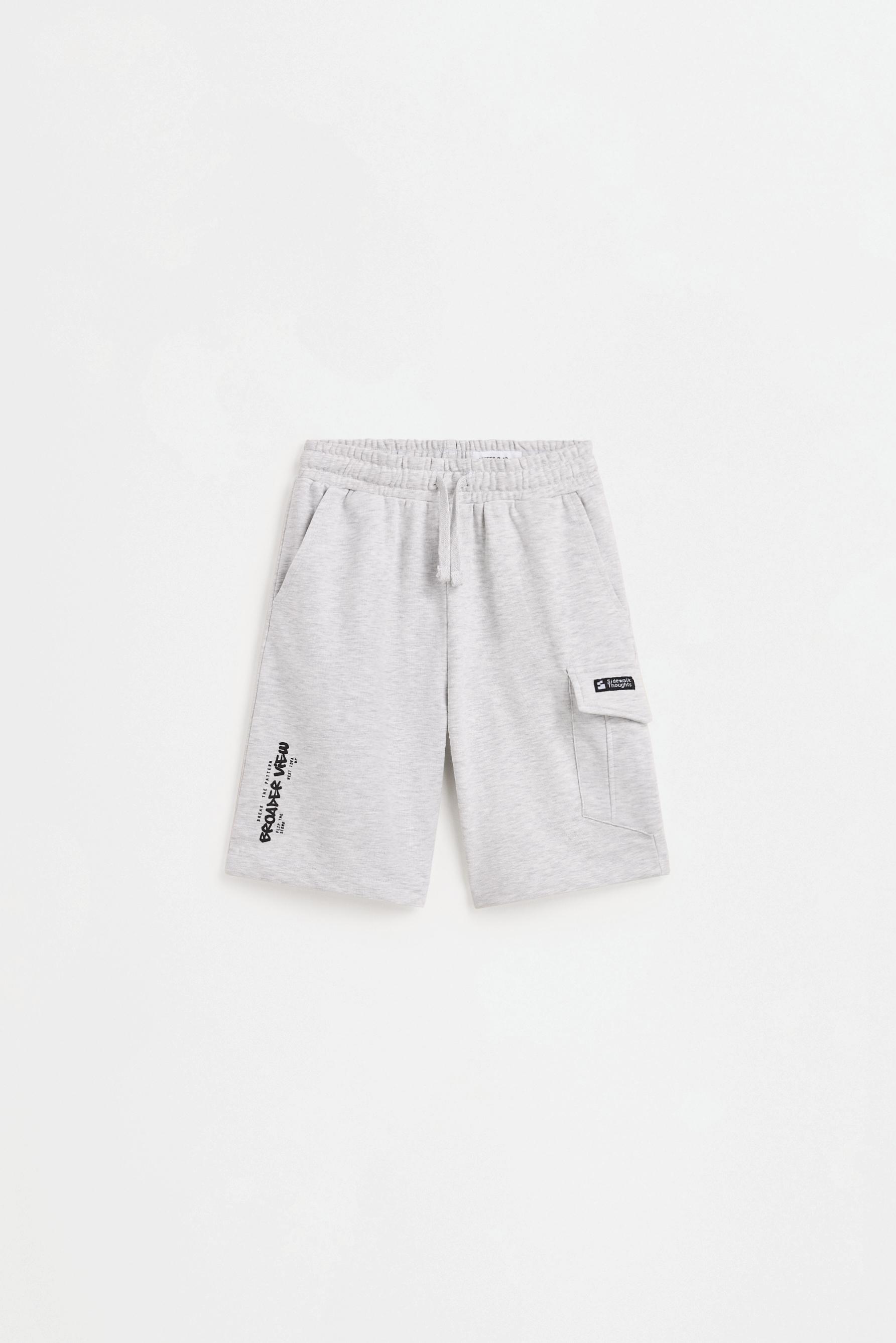 Plush cargo Bermuda shorts — GREY MARL