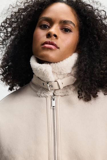 Short double-faced jacket — PALE ECRU 3