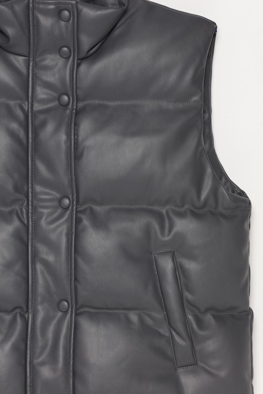 Chaleco Acolchado Efecto Piel Chaleco Acolchado Chaleco Capucha