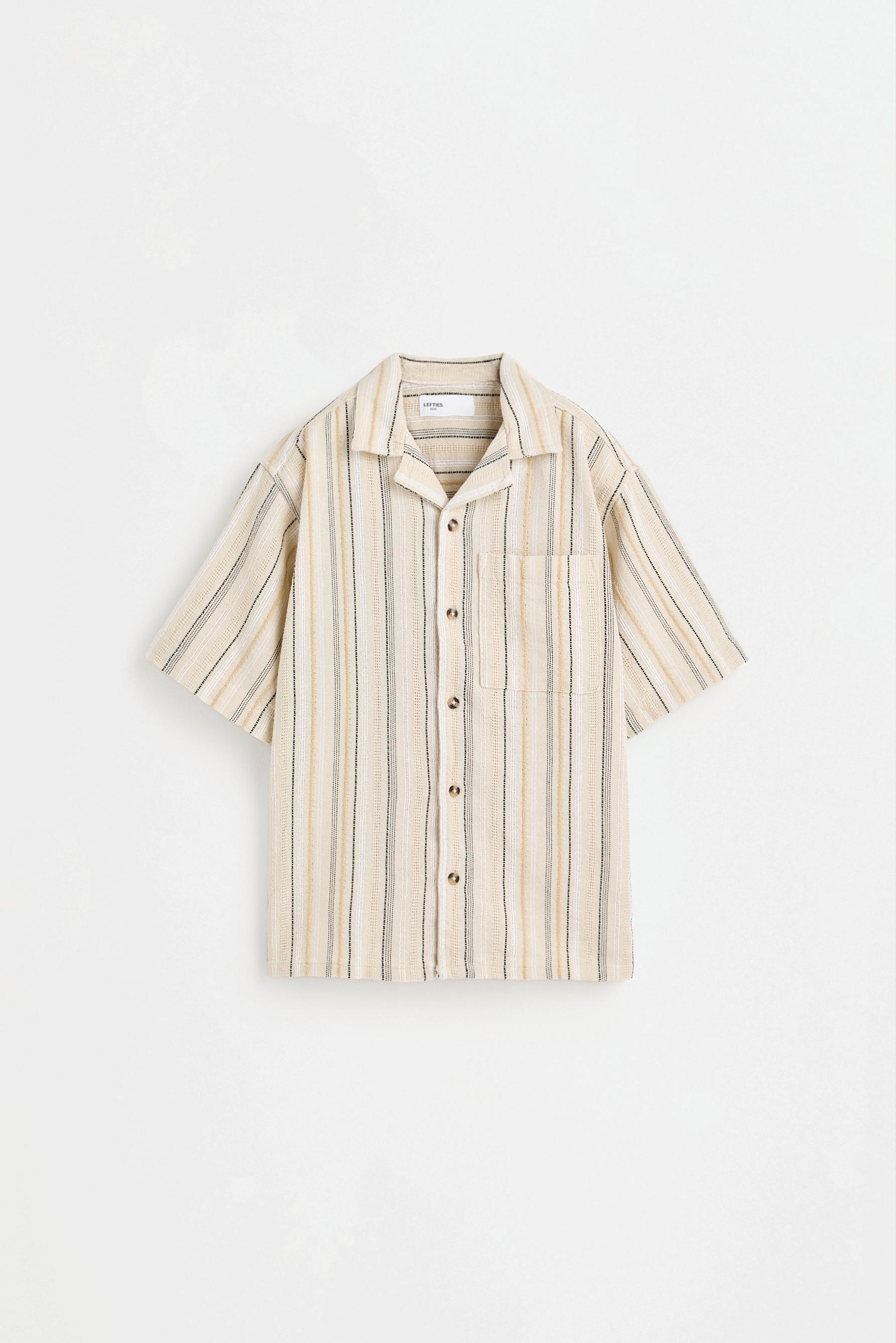 Textured resort shirt — BEIGE
