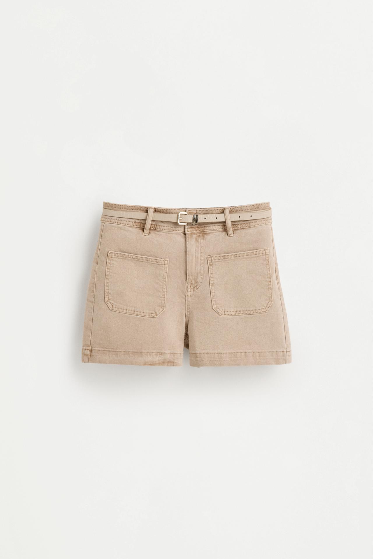 Bermuda shorts with belt — SAND