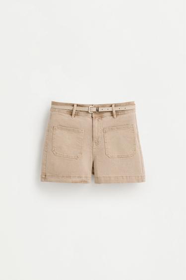 Bermuda shorts with belt — SAND 6