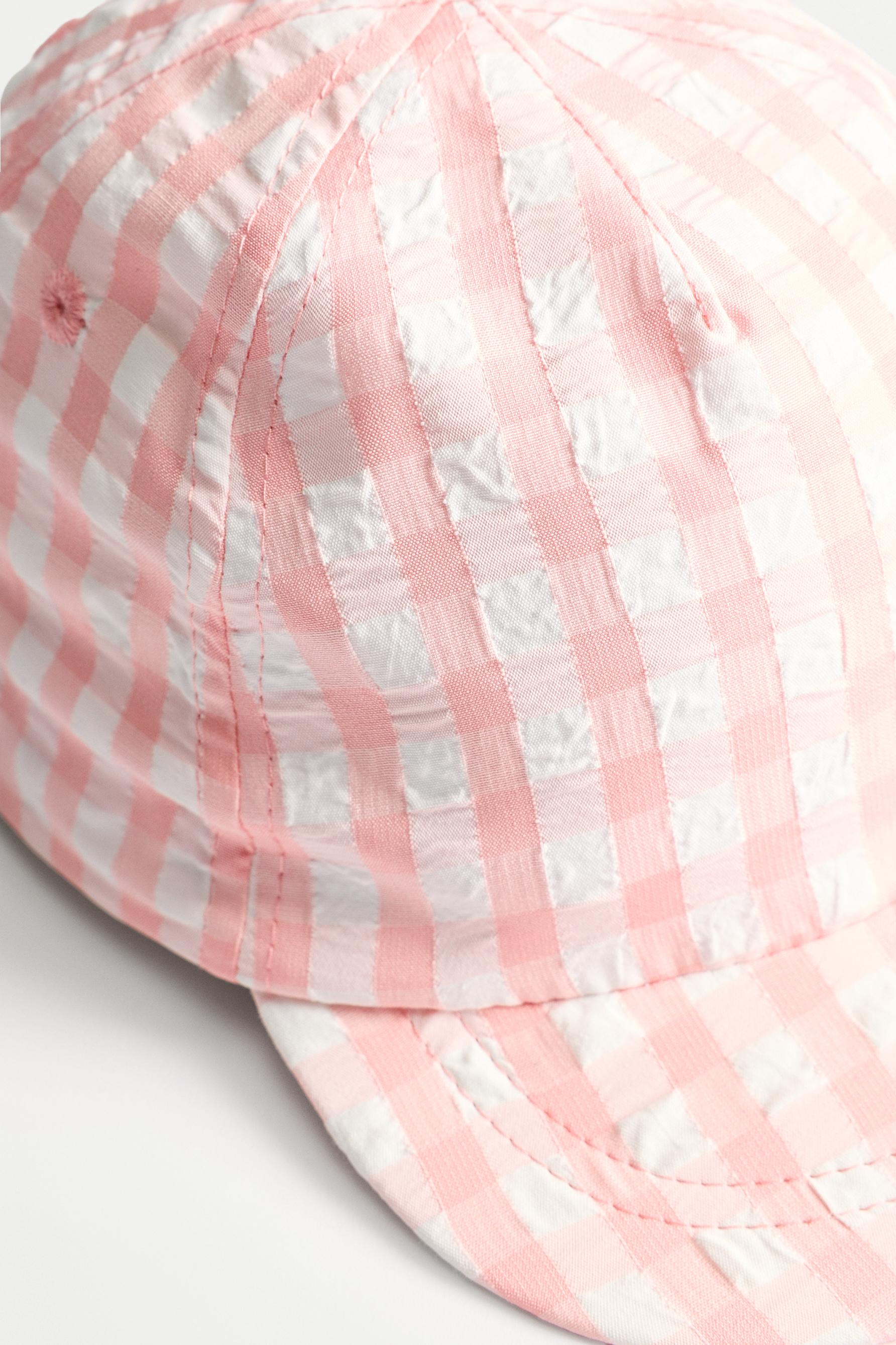 Gingham cap — PINK/WHITE