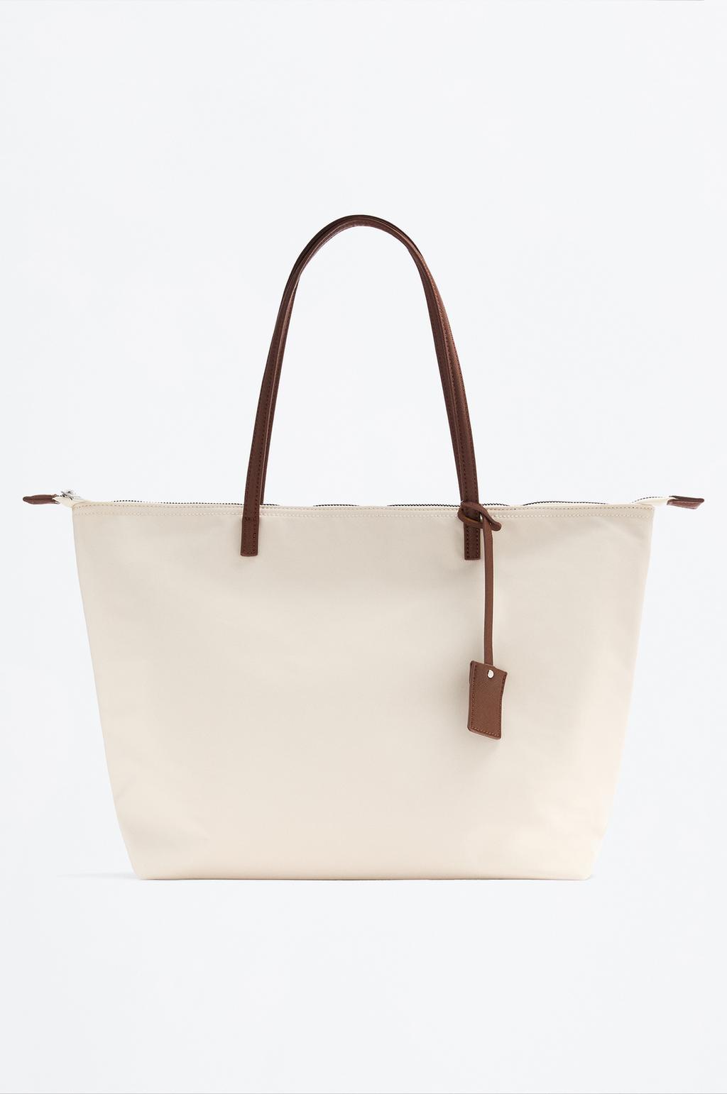 Large Nylon Charm Tote Bag